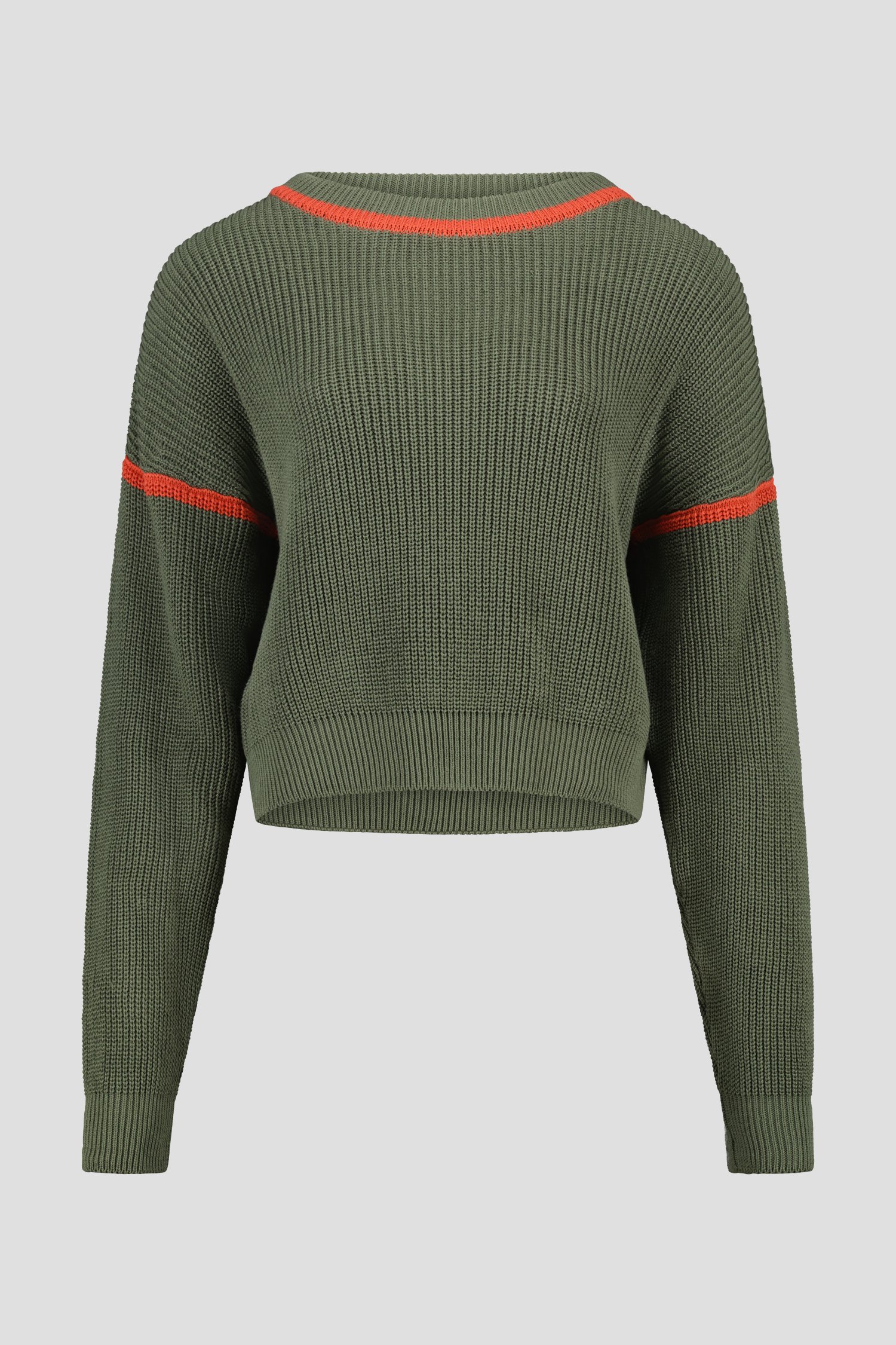 Pull kaki avec détails orange de AC by Annelien Coorevits pour Femmes