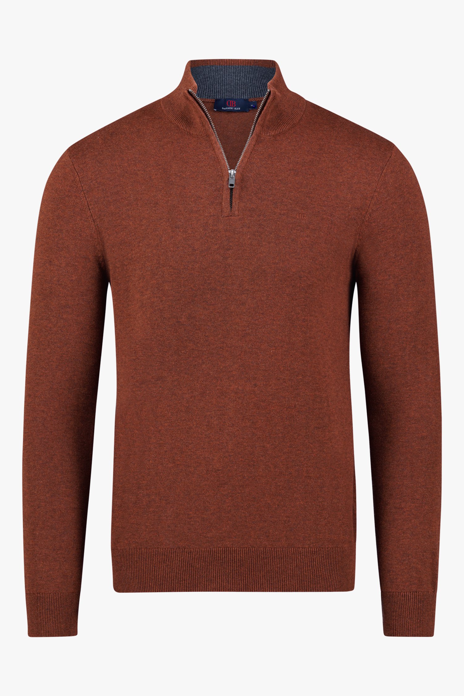 Photo produit 1 de Pull marron avec fermeture éclair courte	 de Dansaert Blue pour Hommes