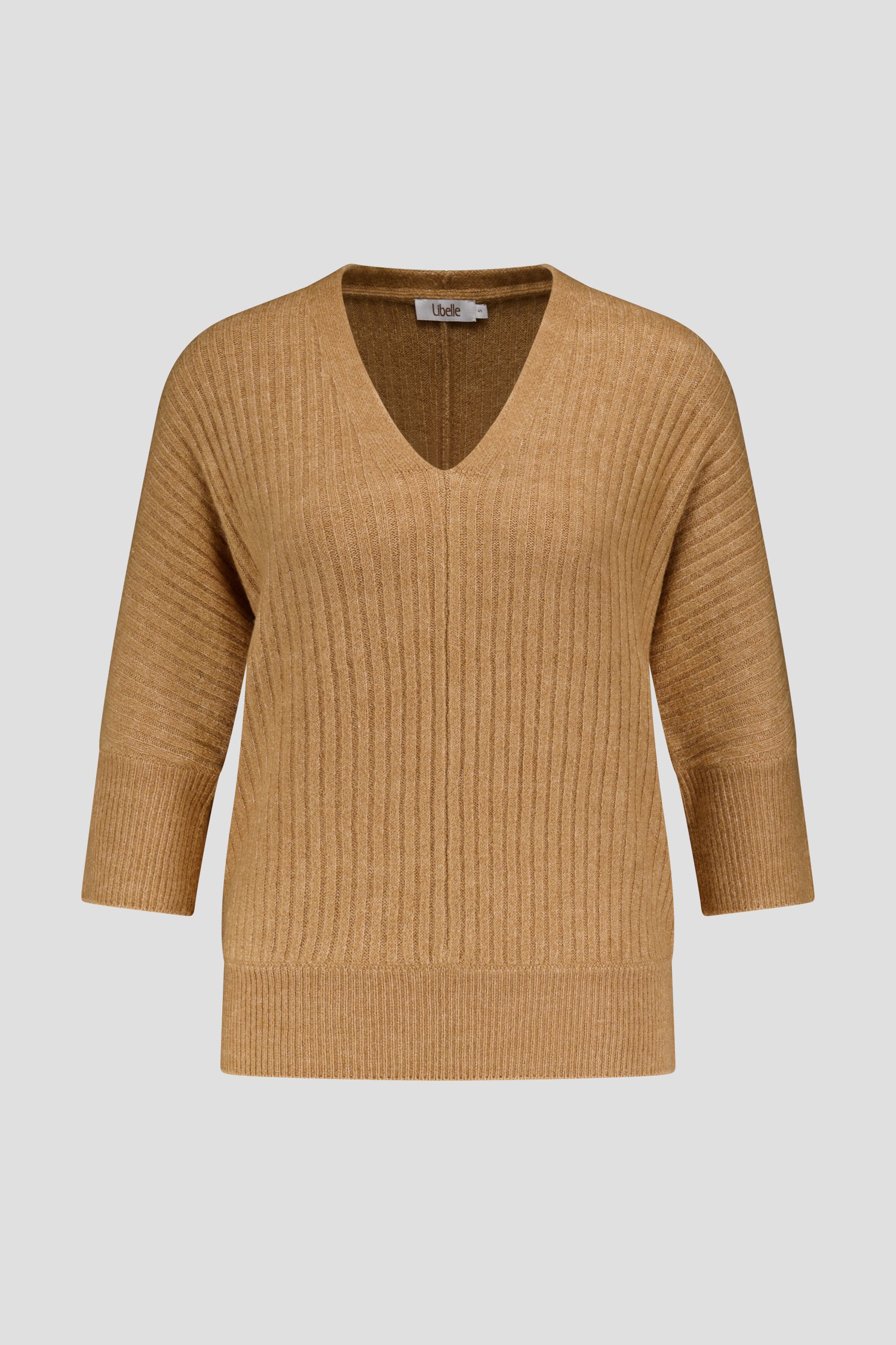 Photo produit 1 de Pull marron clair à manches trois-quarts de Libelle pour Femmes