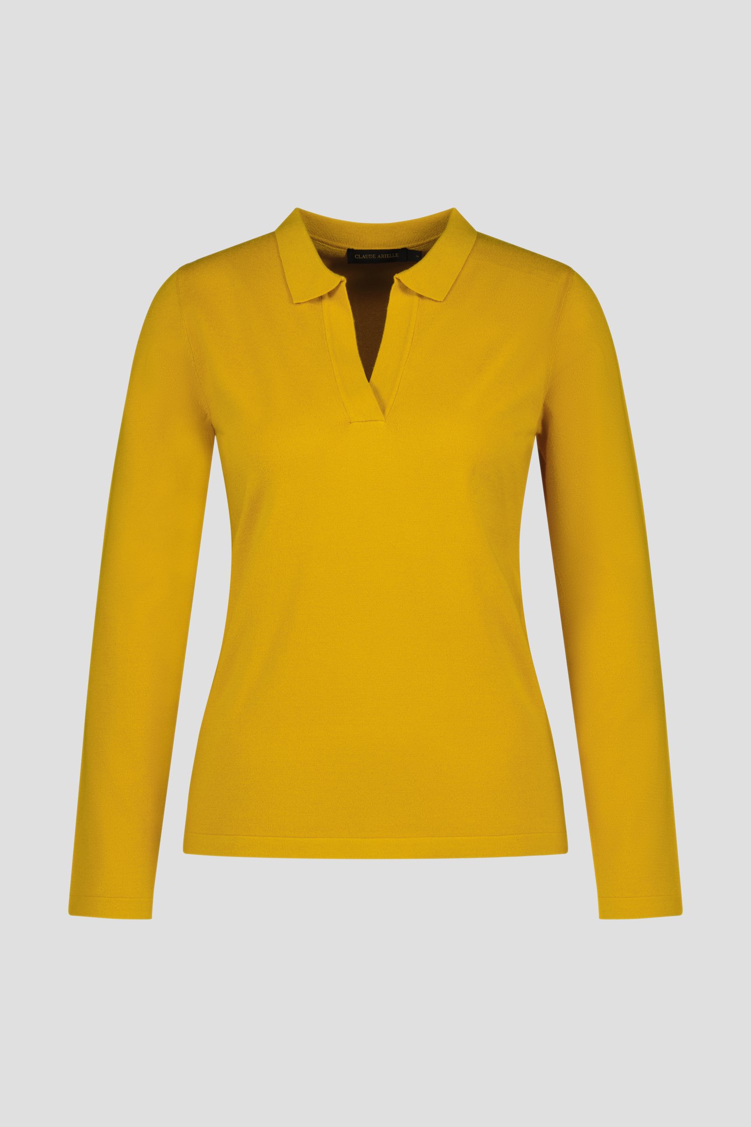 Pull met kraagje - oker  van Claude Arielle voor Dames