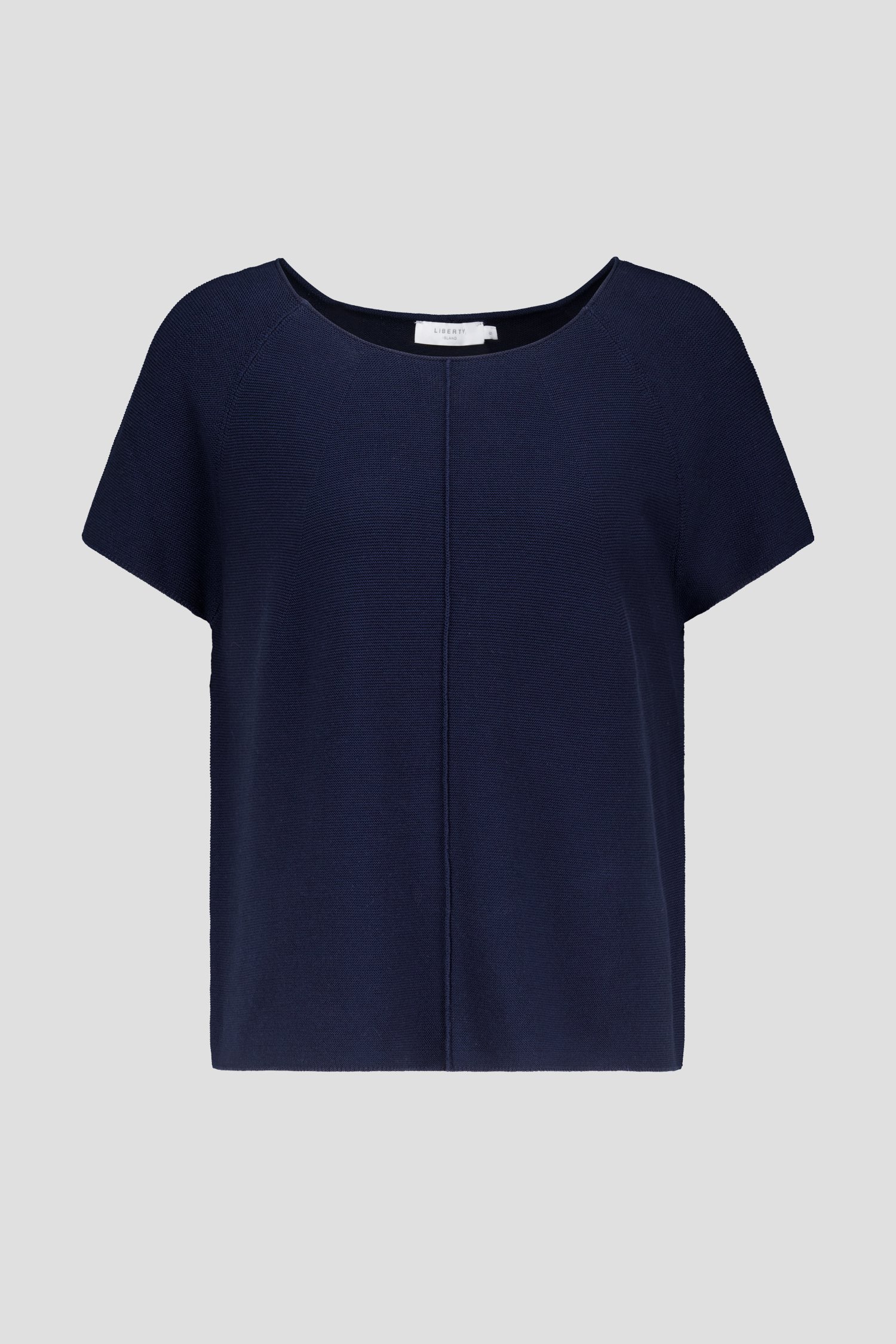 Pull navy tricot à manches courtes de Liberty Island pour Femmes