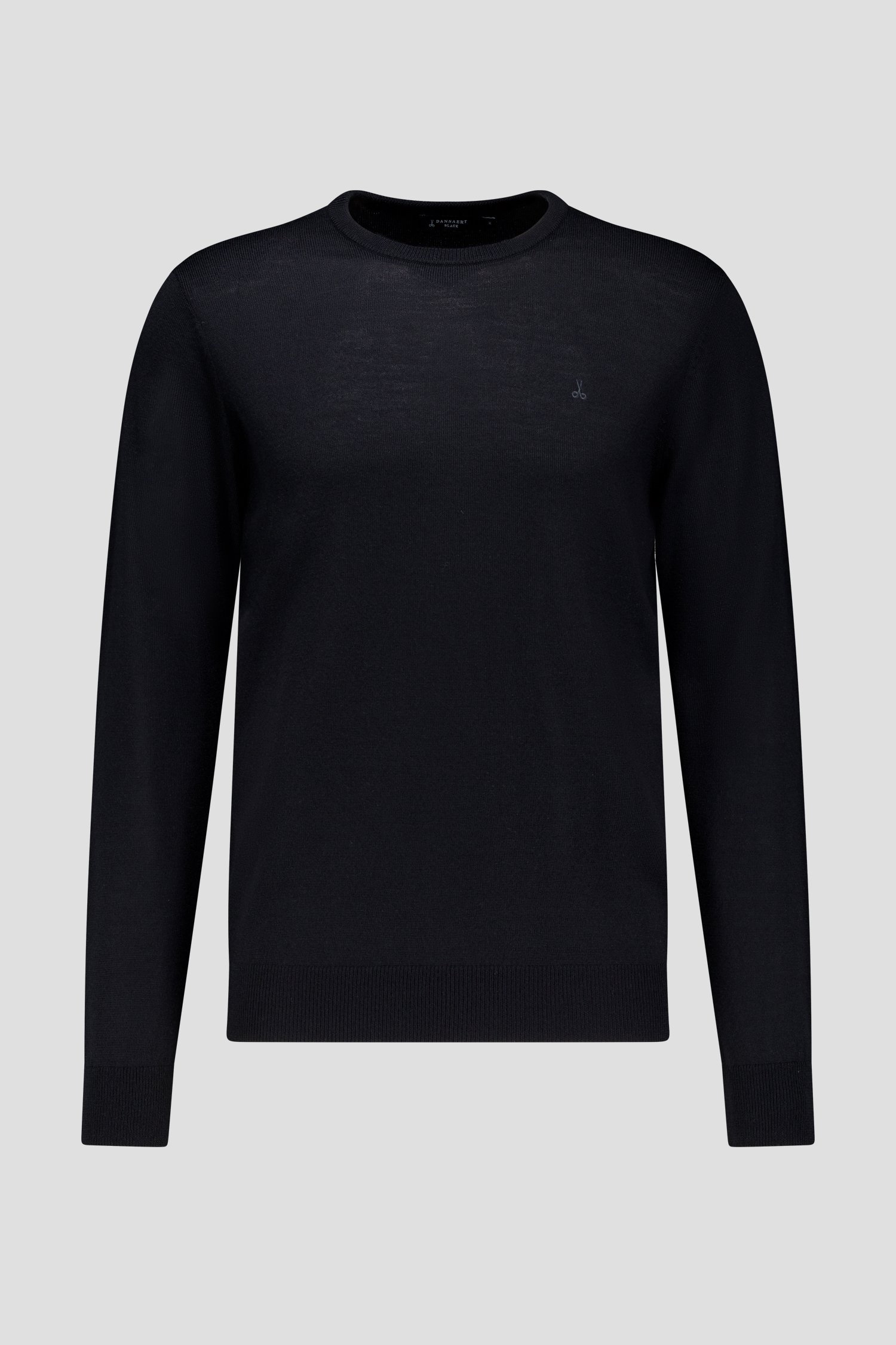 Photo produit 1 de Pull noir en maille fine avec col rond  de Dansaert Black pour Hommes