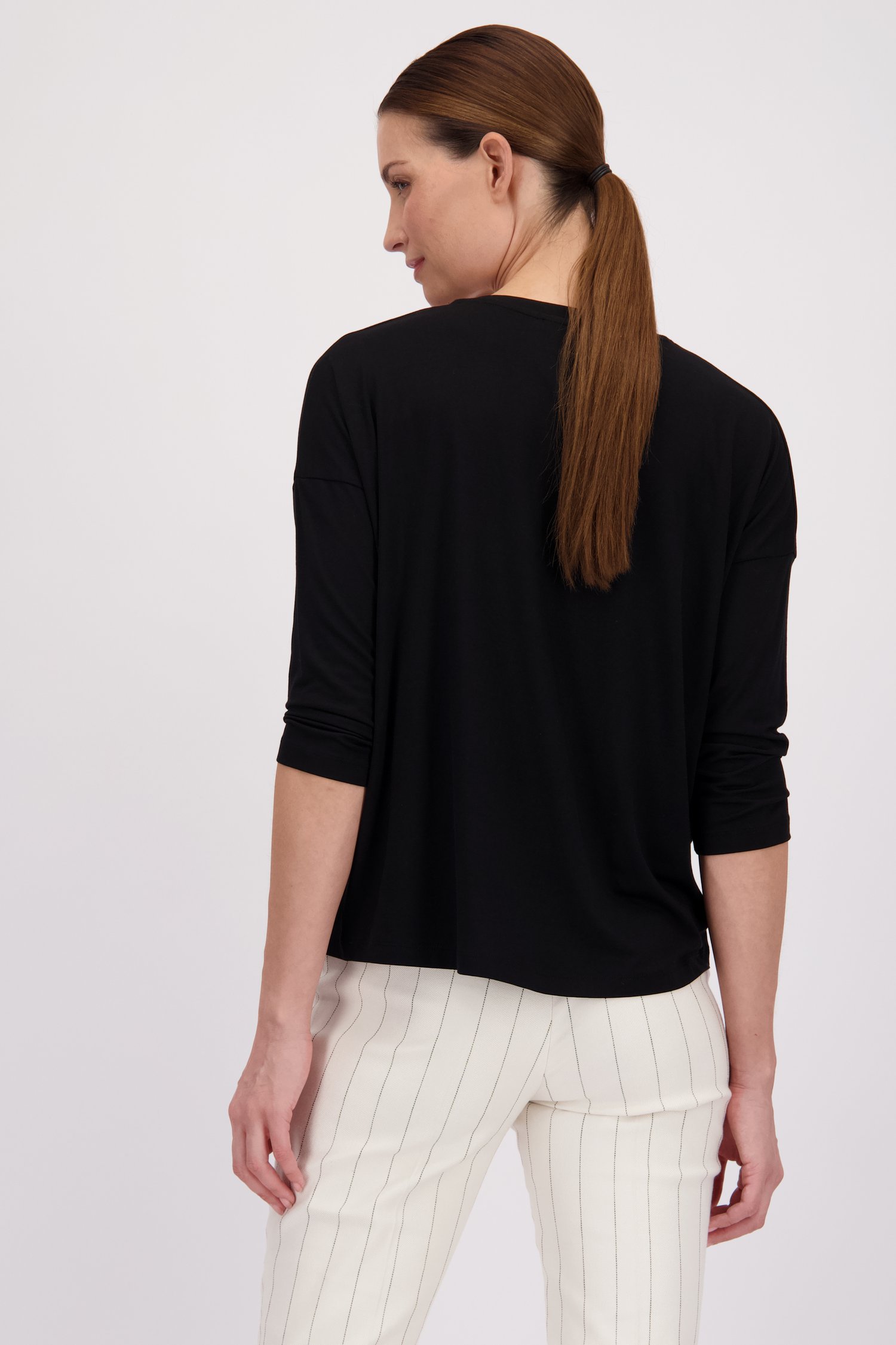 Pull noir fin avec encolure ronde de More & More pour Femmes