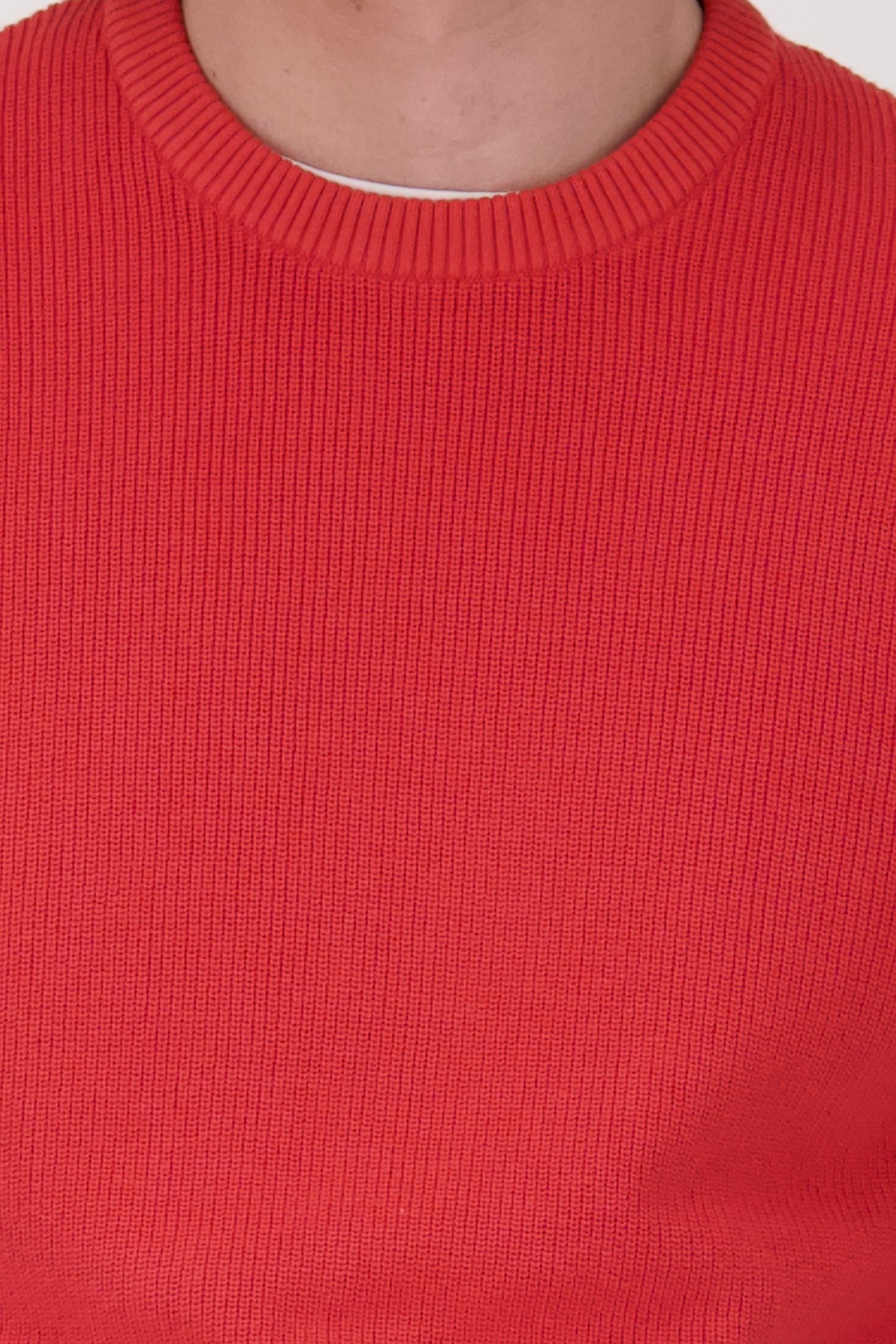 Pull orange à col rond  de Ravøtt pour Hommes