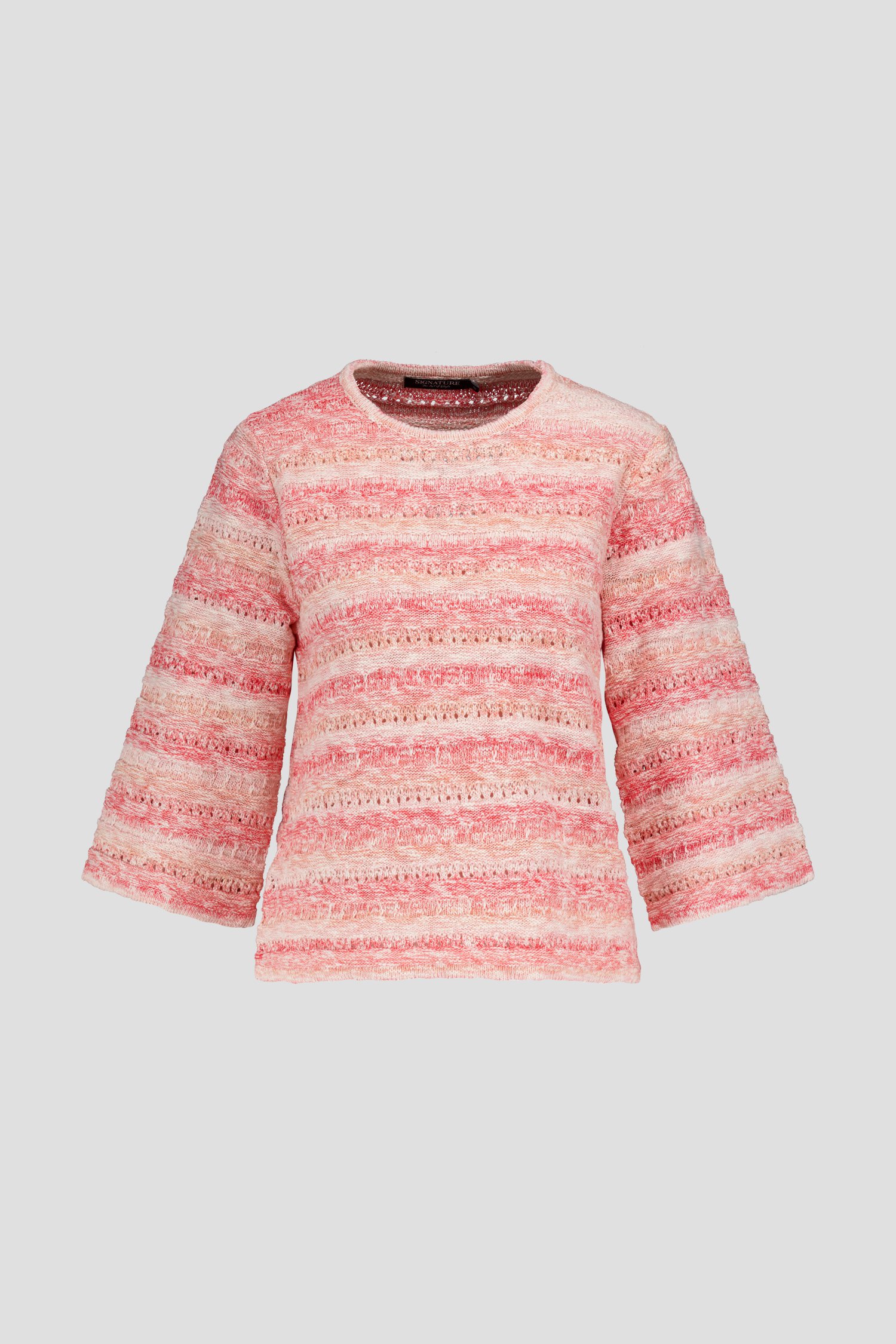 Pull orange avec motif ajouré de Signature pour Femmes