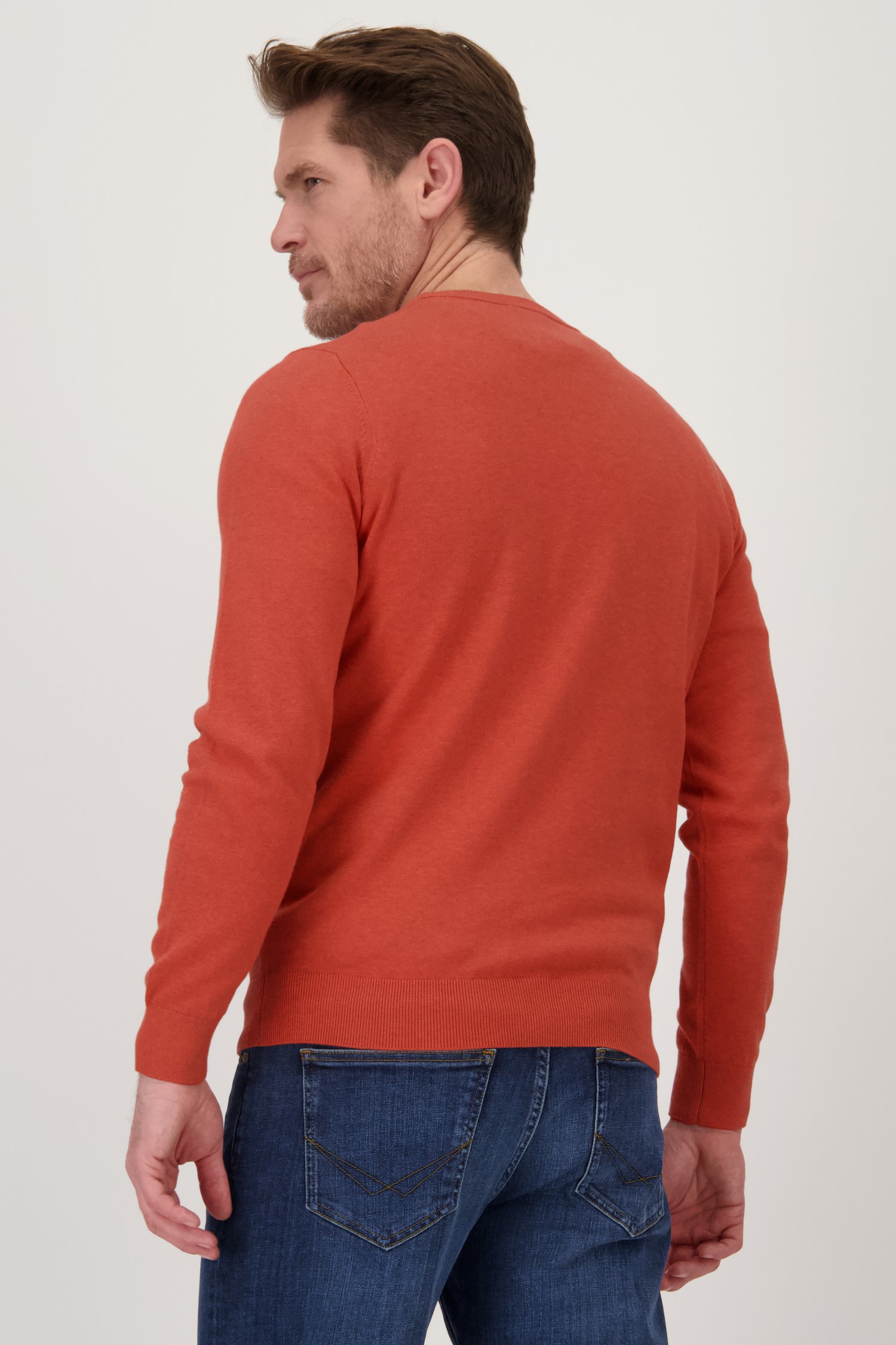 Pull orange rouille à col rond de Dansaert Blue pour Hommes
