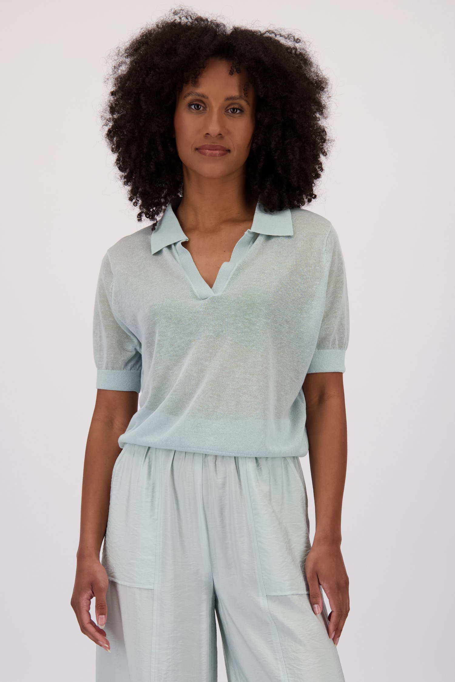 Pull pastel turquoise à manches courtes de Louise pour Femmes