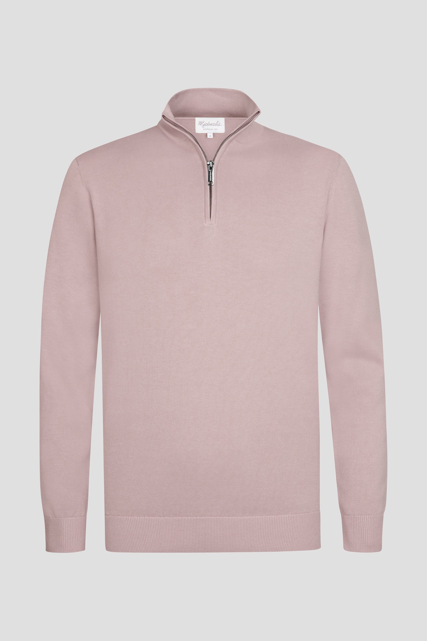 Photo produit 1 de Pull rose à col zippé – Slim fit de Michaelis pour Hommes