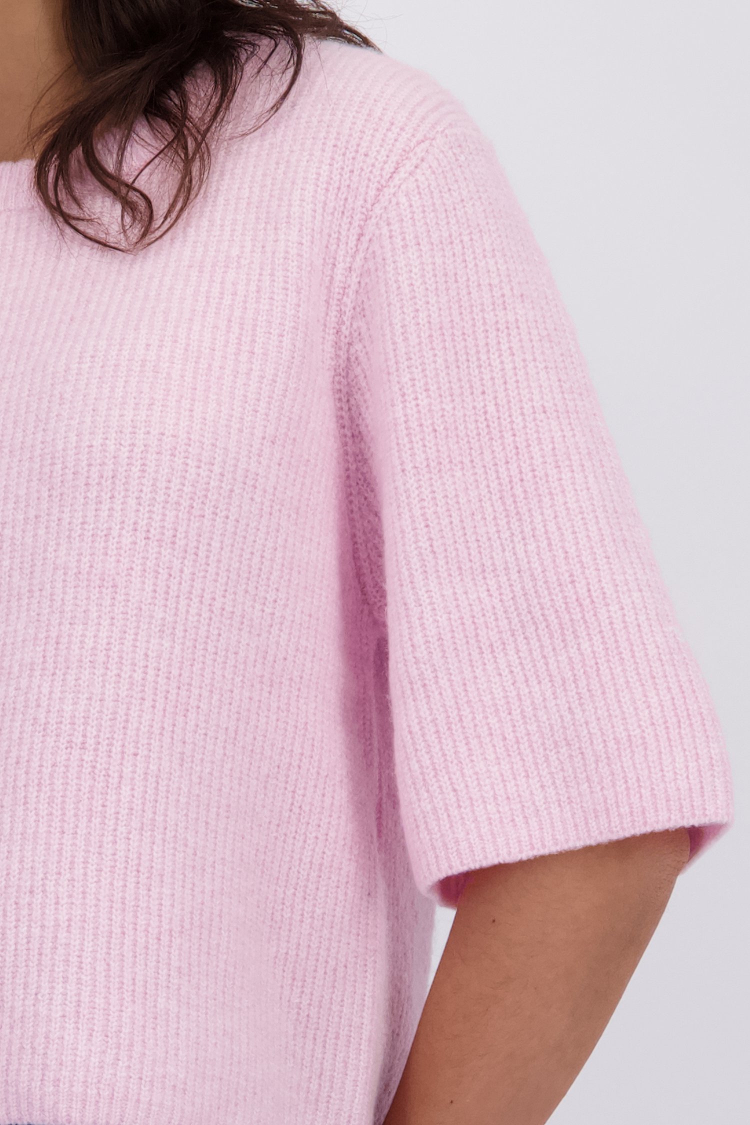 Détail de Pull rose chiné avec laine de Pieces pour Femmes