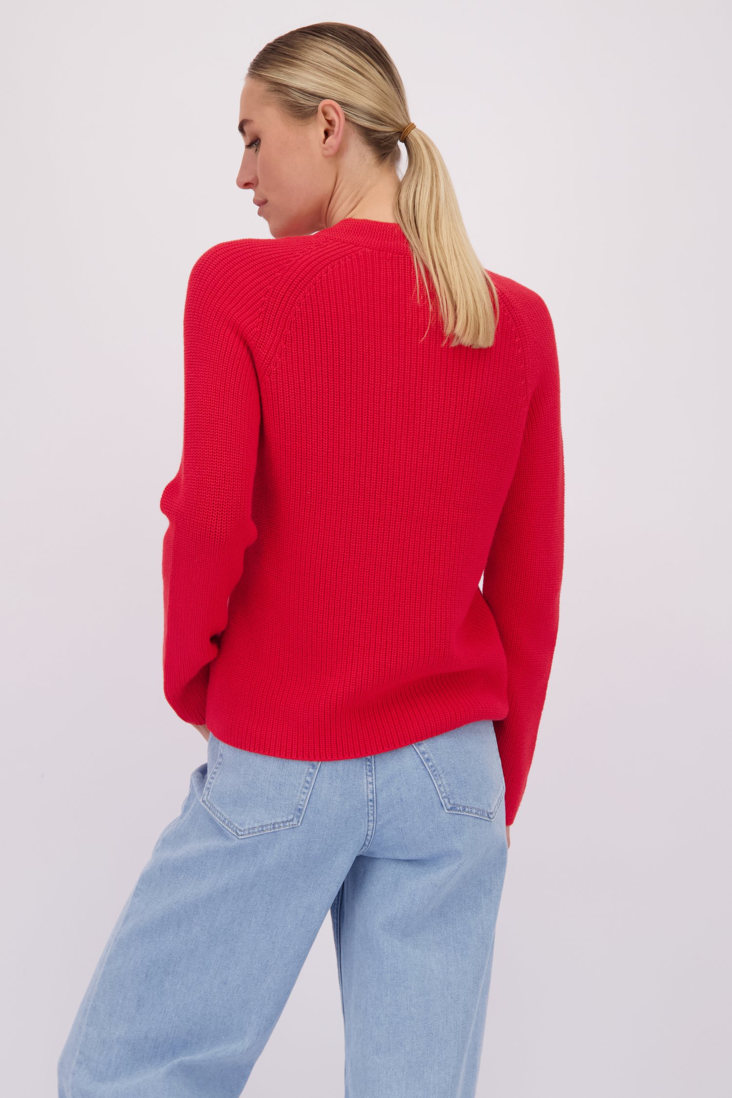 Le dos de Pull rouge en maille à encolure ronde de Marc O'Polo pour Femmes