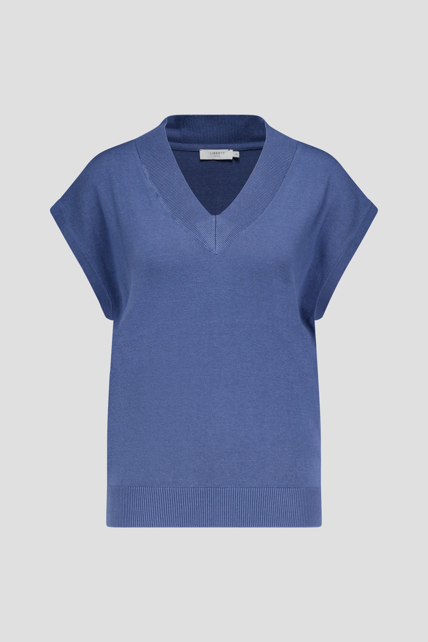 Pull sans manches bleu de Liberty Island pour Femmes