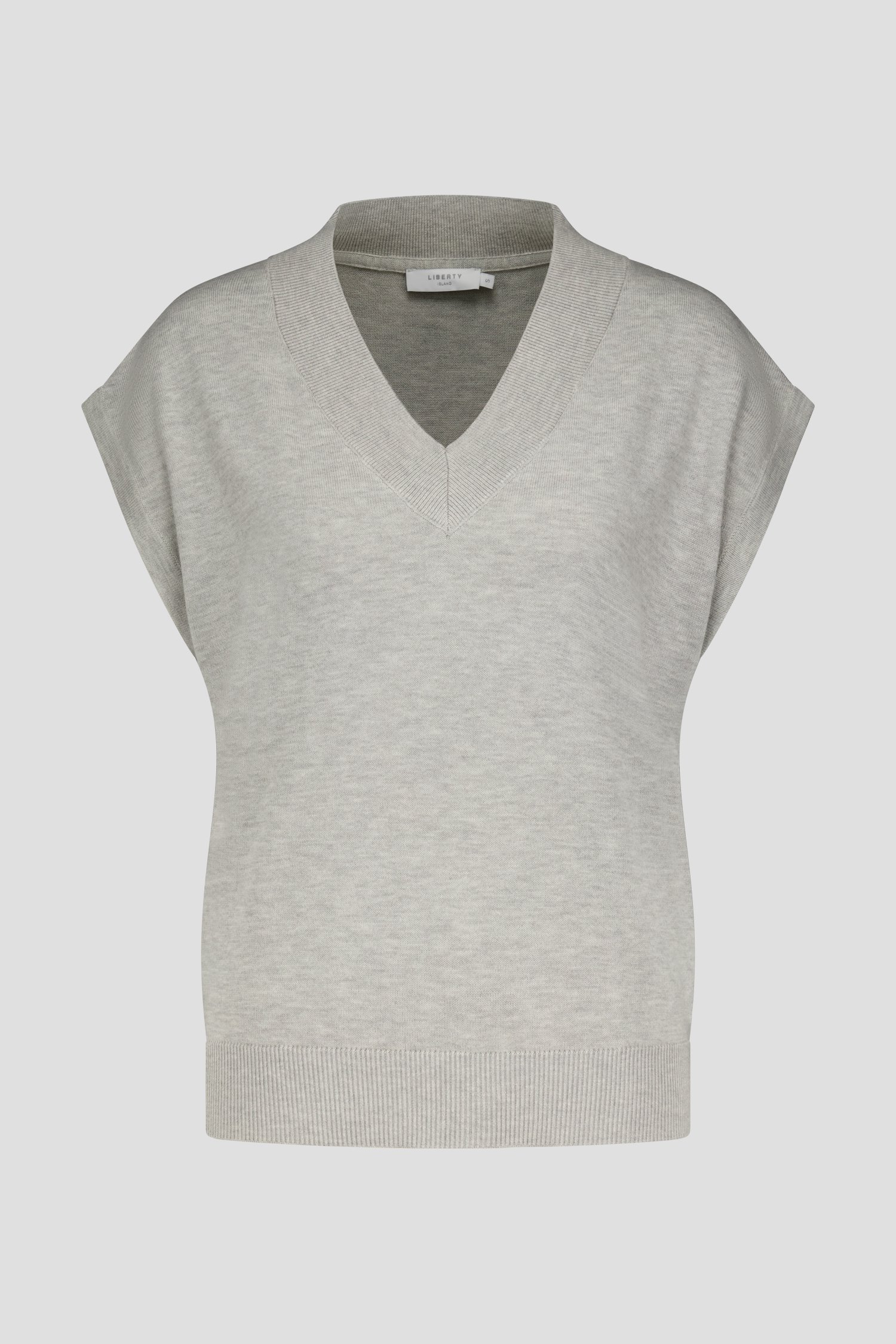 Pull sans manches gris clair de Liberty Island pour Femmes