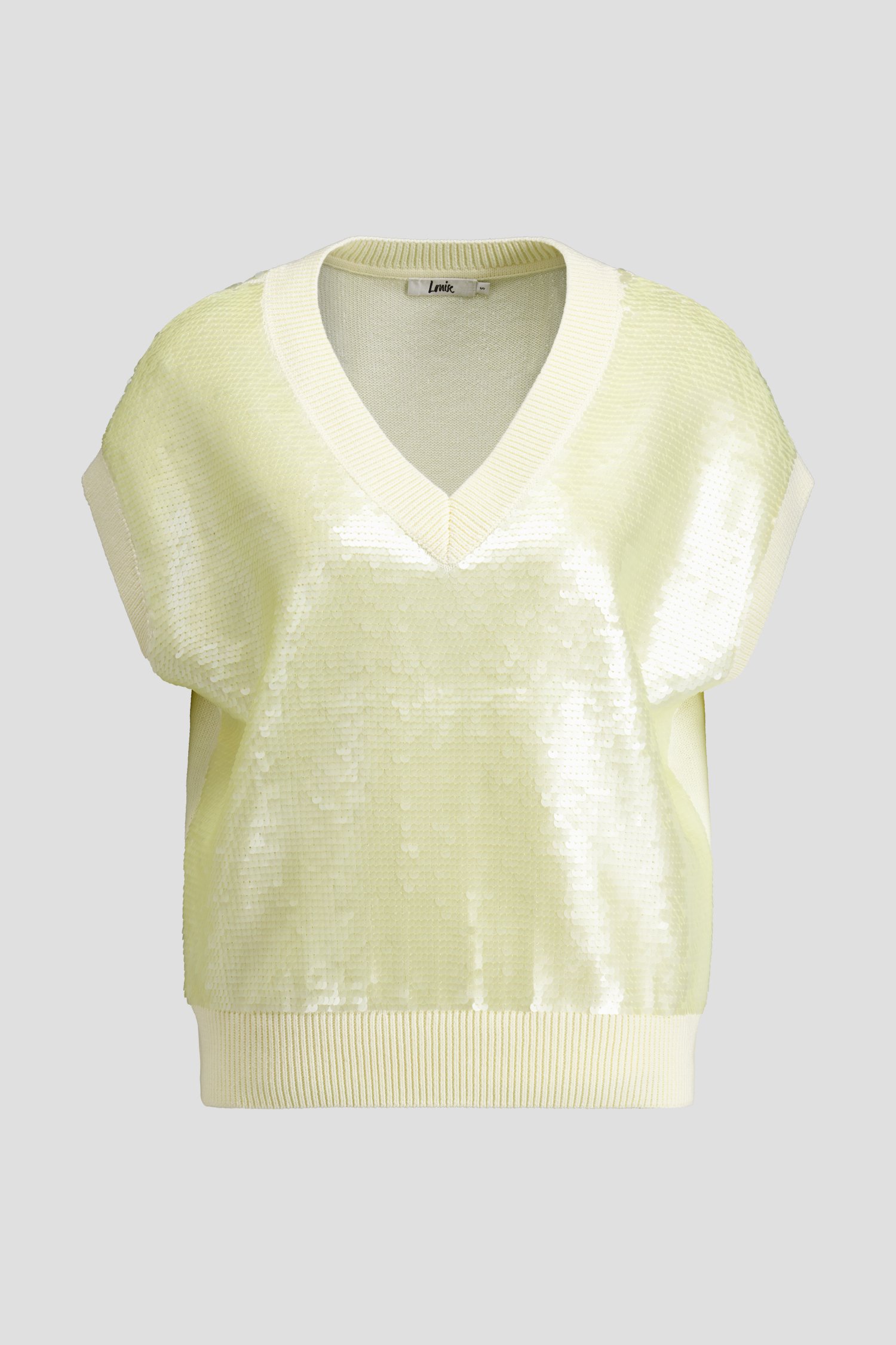 Photo produit 1 de Pull sans manches jaune à paillettes de Louise pour Femmes
