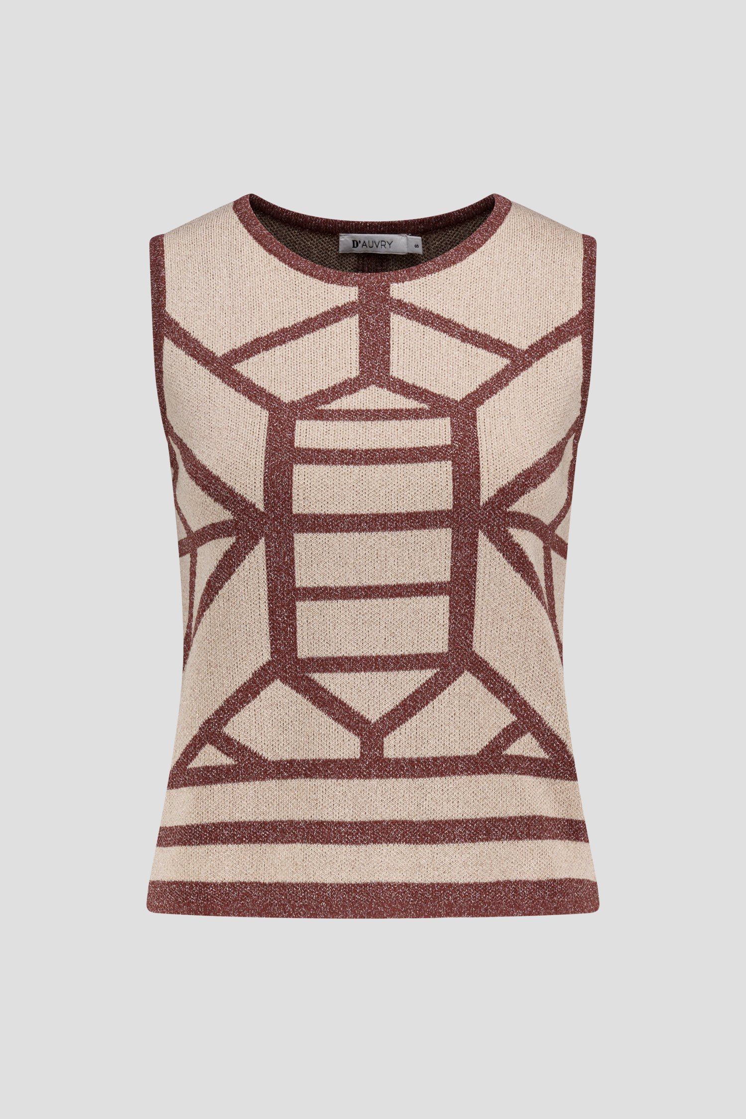 Pull sans manches rose-brun avec glitter de D'Auvry pour Femmes