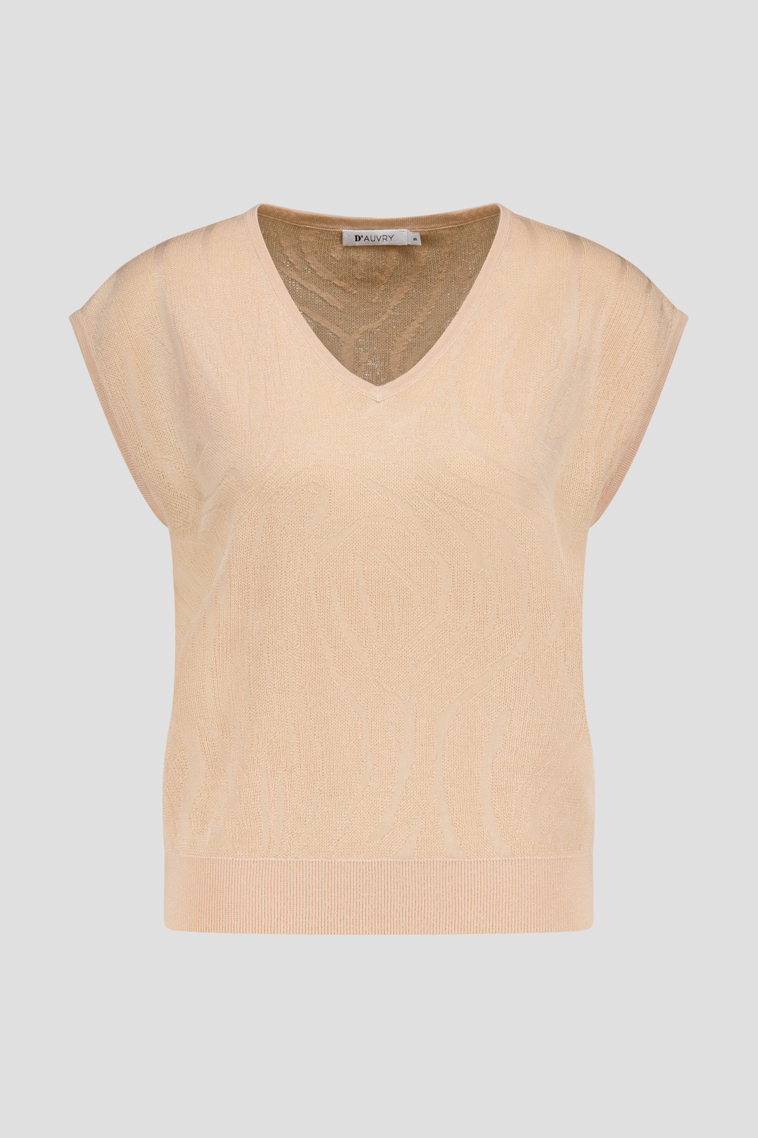Pull sans manches rose clair avec col en V de D'Auvry pour Femmes