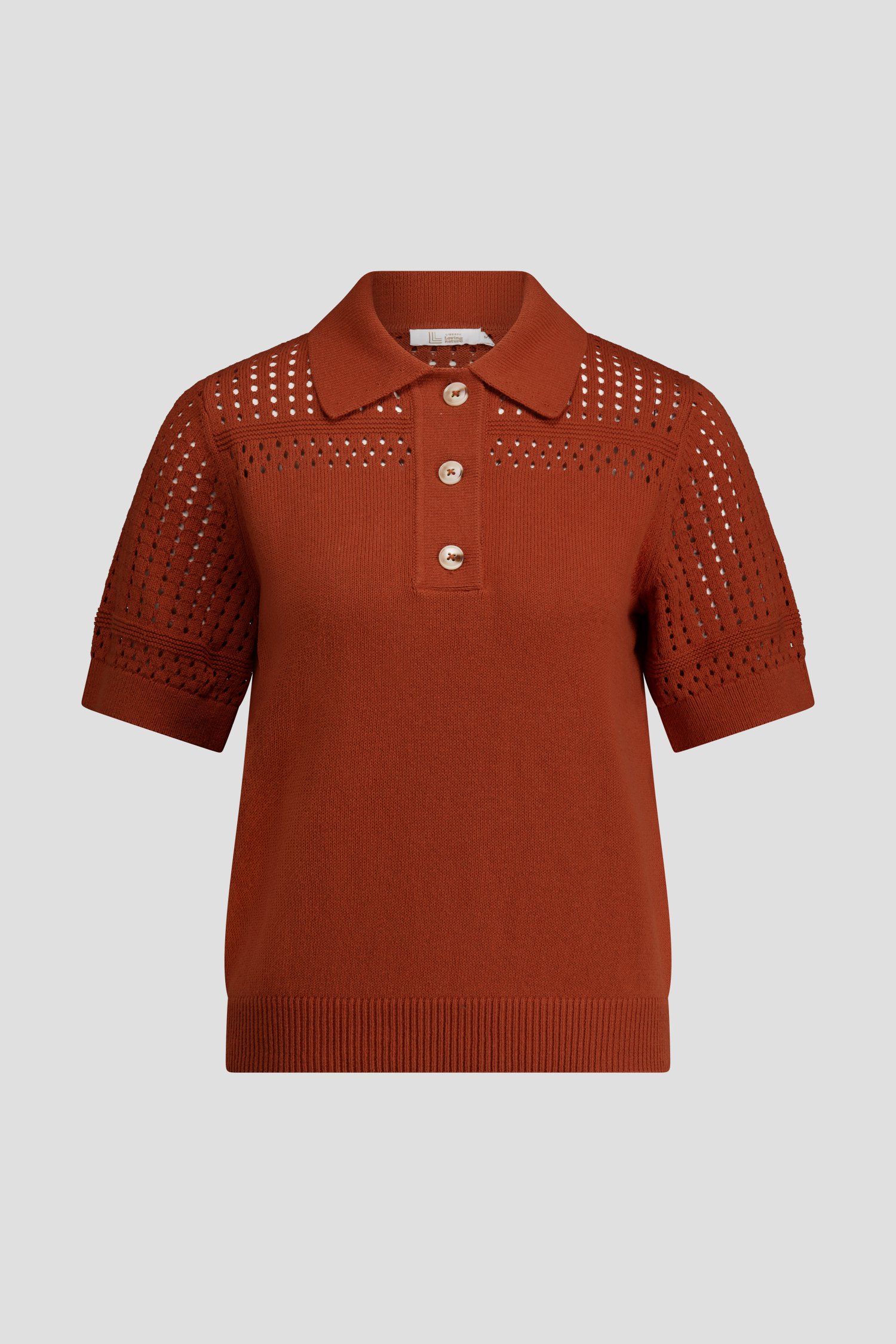 Photo produit 1 de Pull terracotta avec fin motif ajouré de Liberty Loving nature pour Femmes