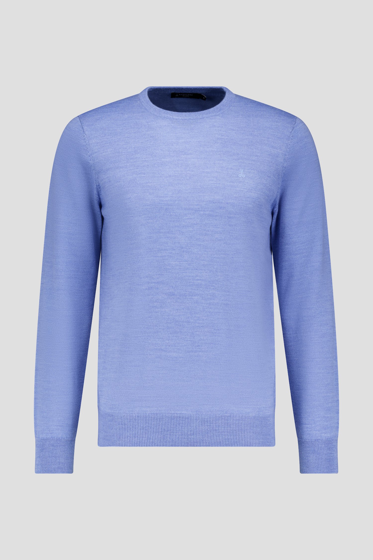 Pull tricot fin bleu clair à col rond de Dansaert Black pour Hommes