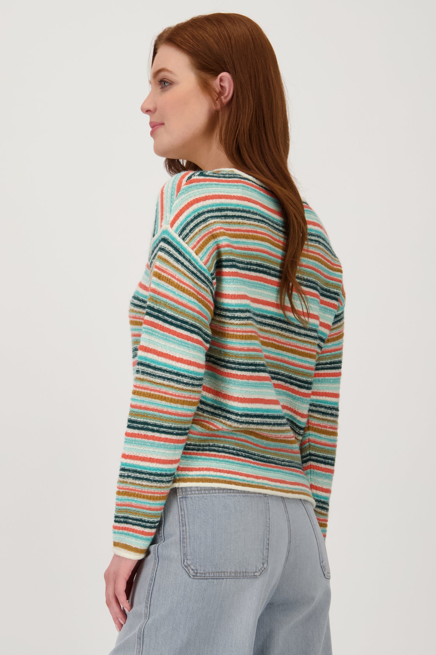 Pull tricoté multicolore à encolure ronde de Libelle pour Femmes