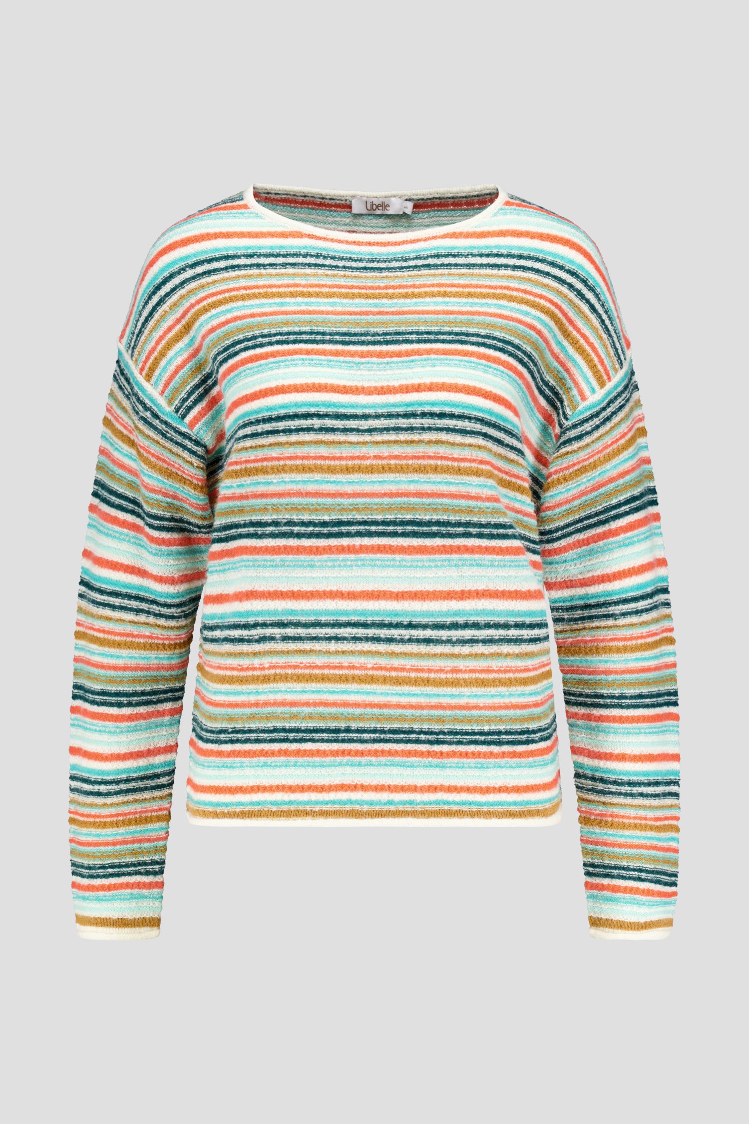 Pull tricoté multicolore à encolure ronde de Libelle pour Femmes