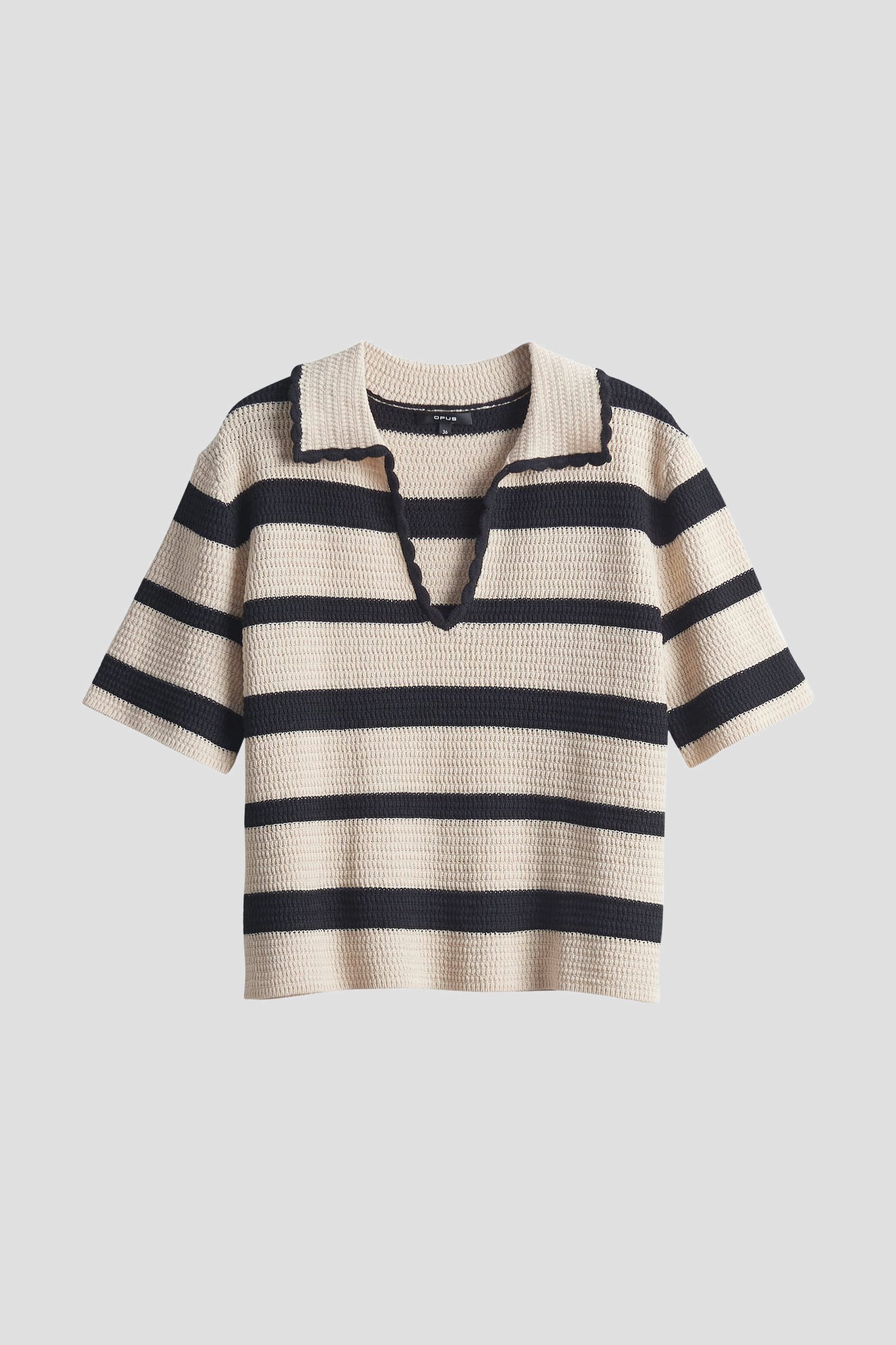Pull tricoté noir-beige  de Opus pour Femmes