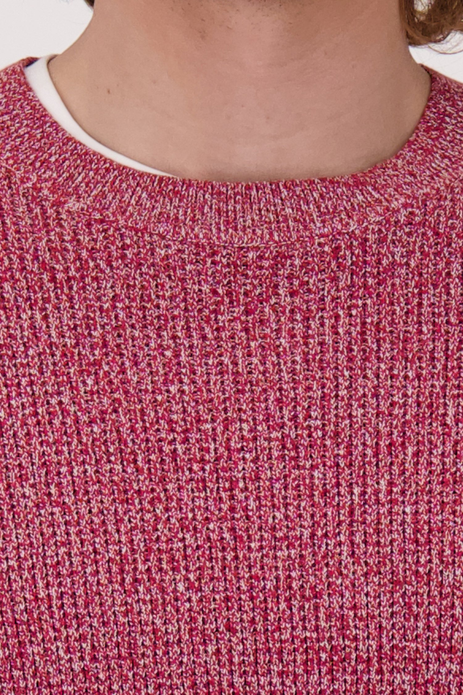Pull tricoté rouge mélangé de Ravøtt pour Hommes