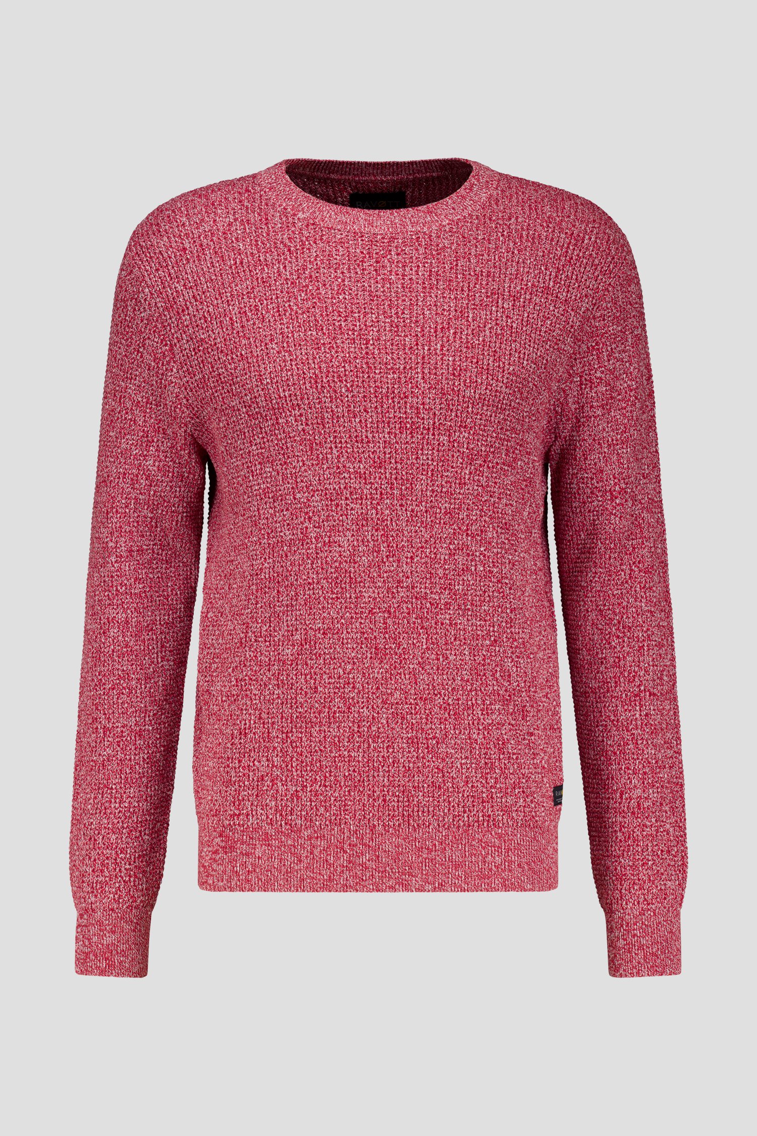 Pull tricoté rouge mélangé de Ravøtt pour Hommes