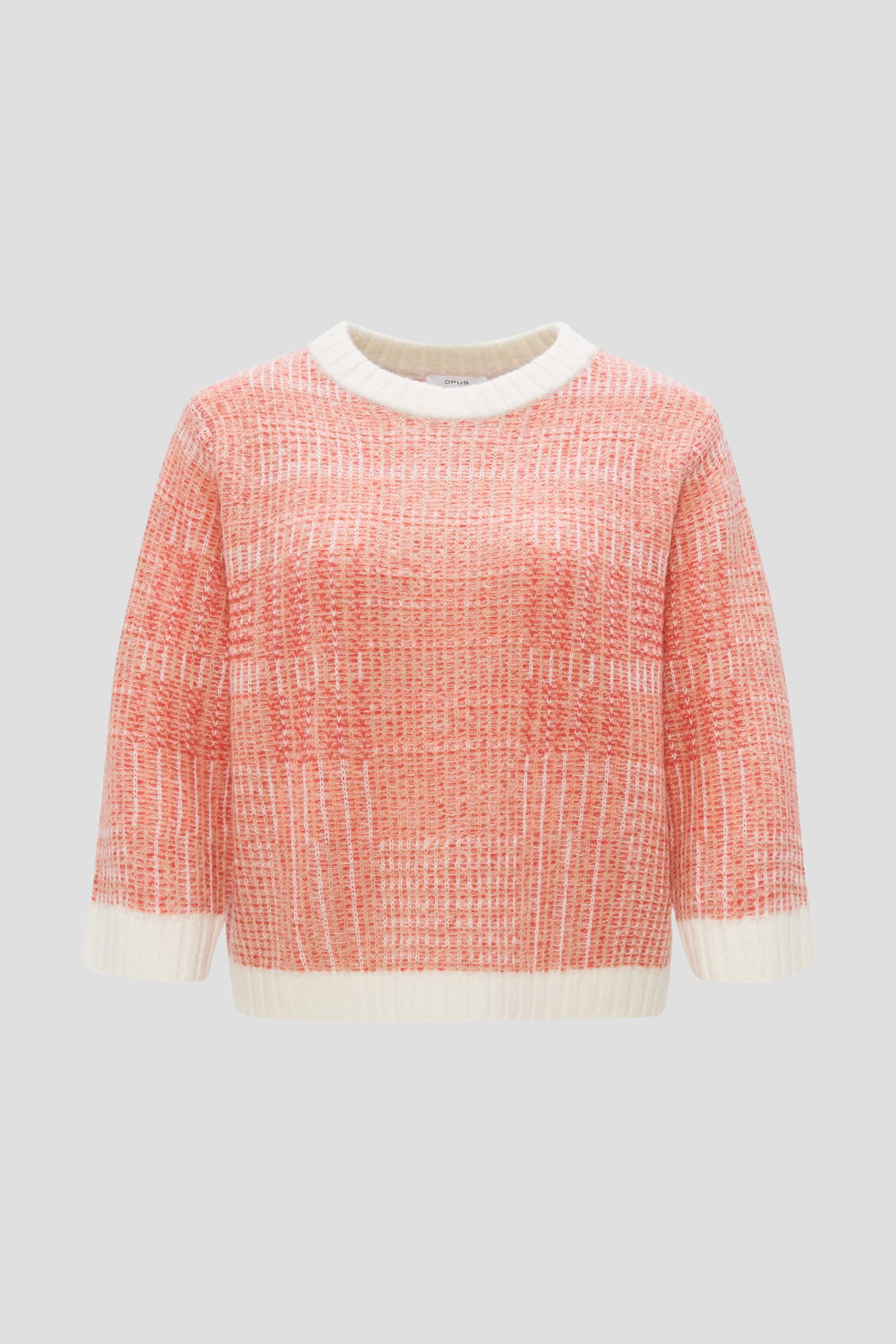 Pull tricoté rouge-rose avec laine et mohair de Opus pour Femmes