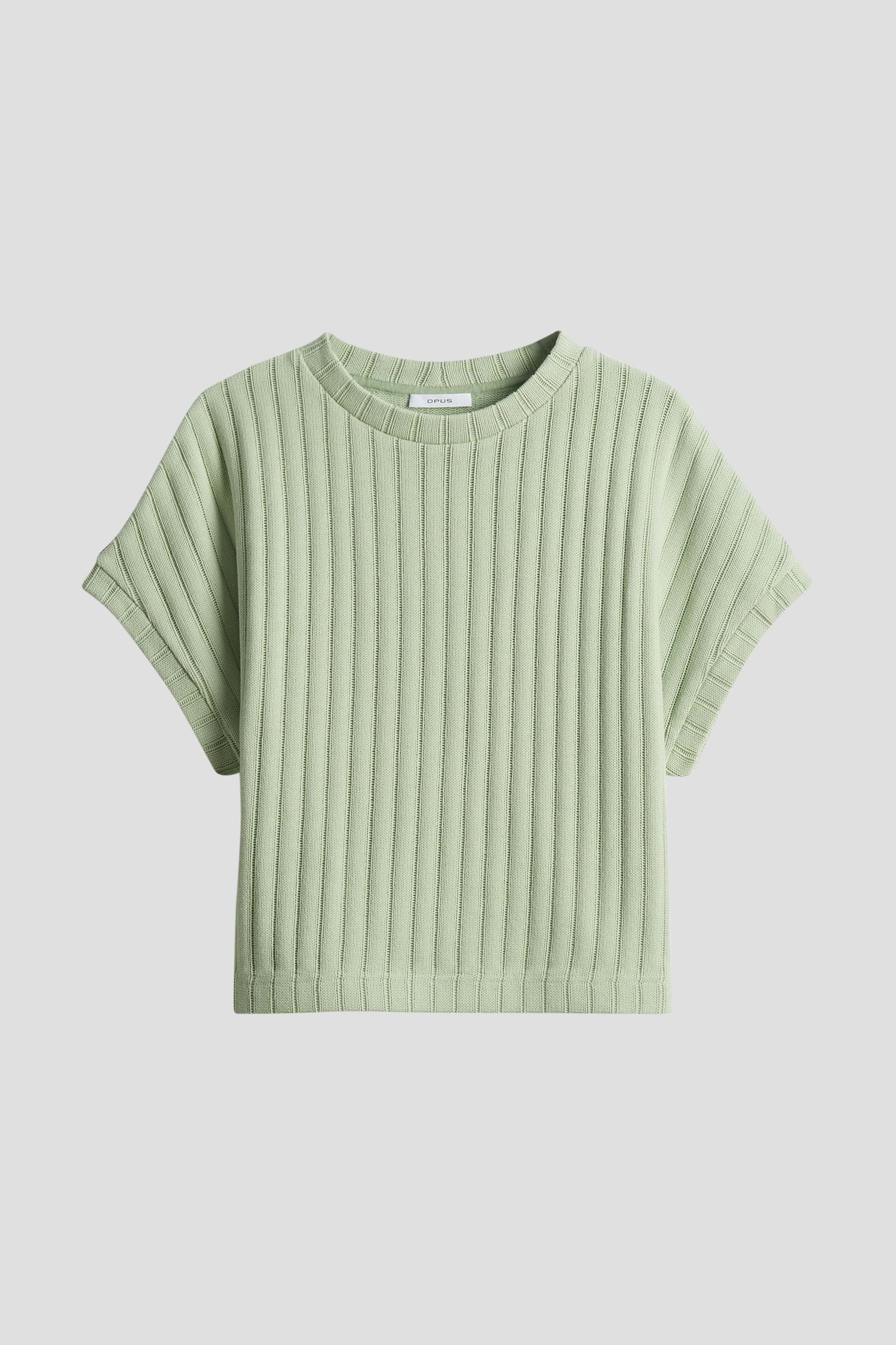 Pull tricoté vert clair à manches courtes de Opus pour Femmes