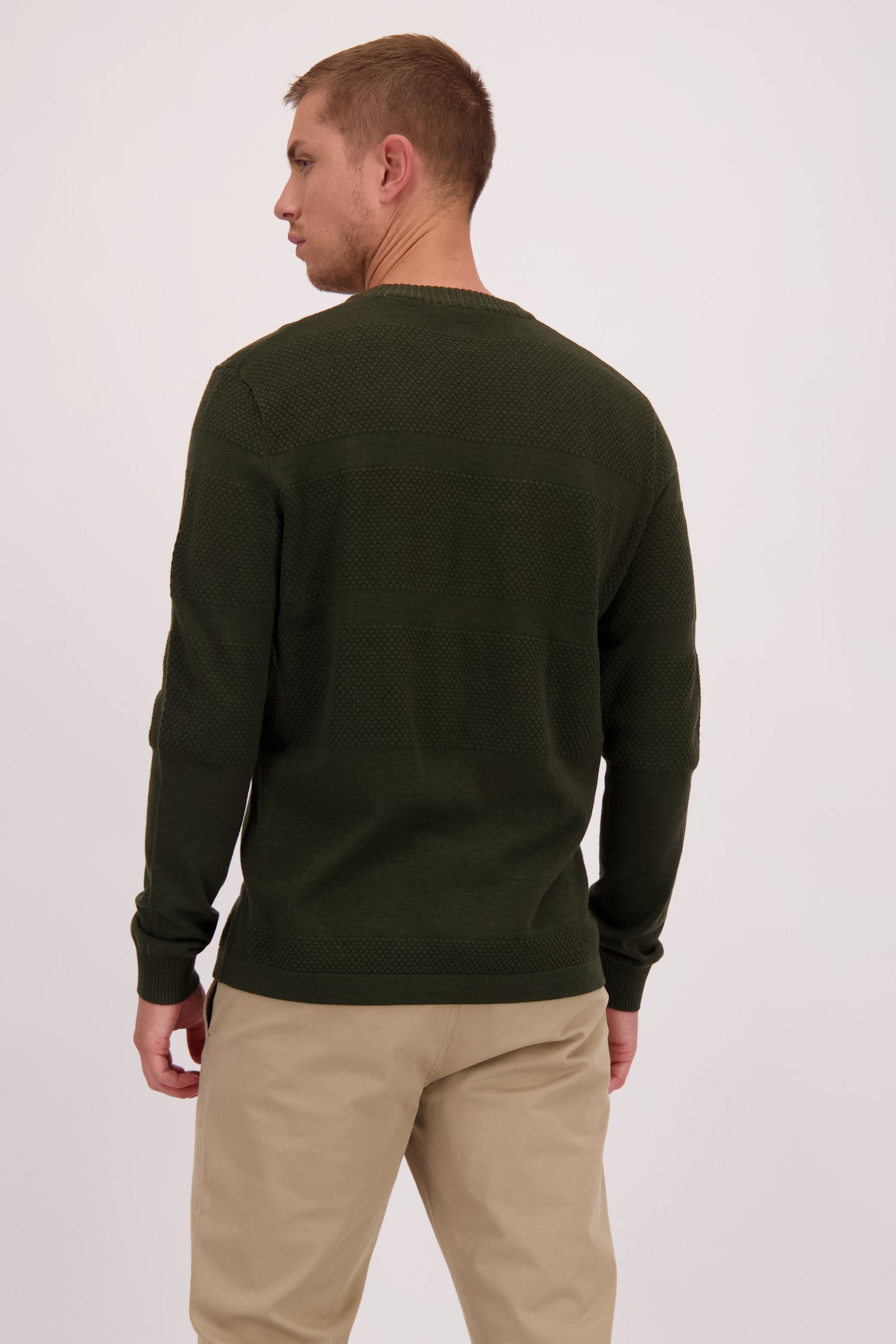 Le dos de Pull tricoté vert foncé à texture de Only & Sons pour Hommes