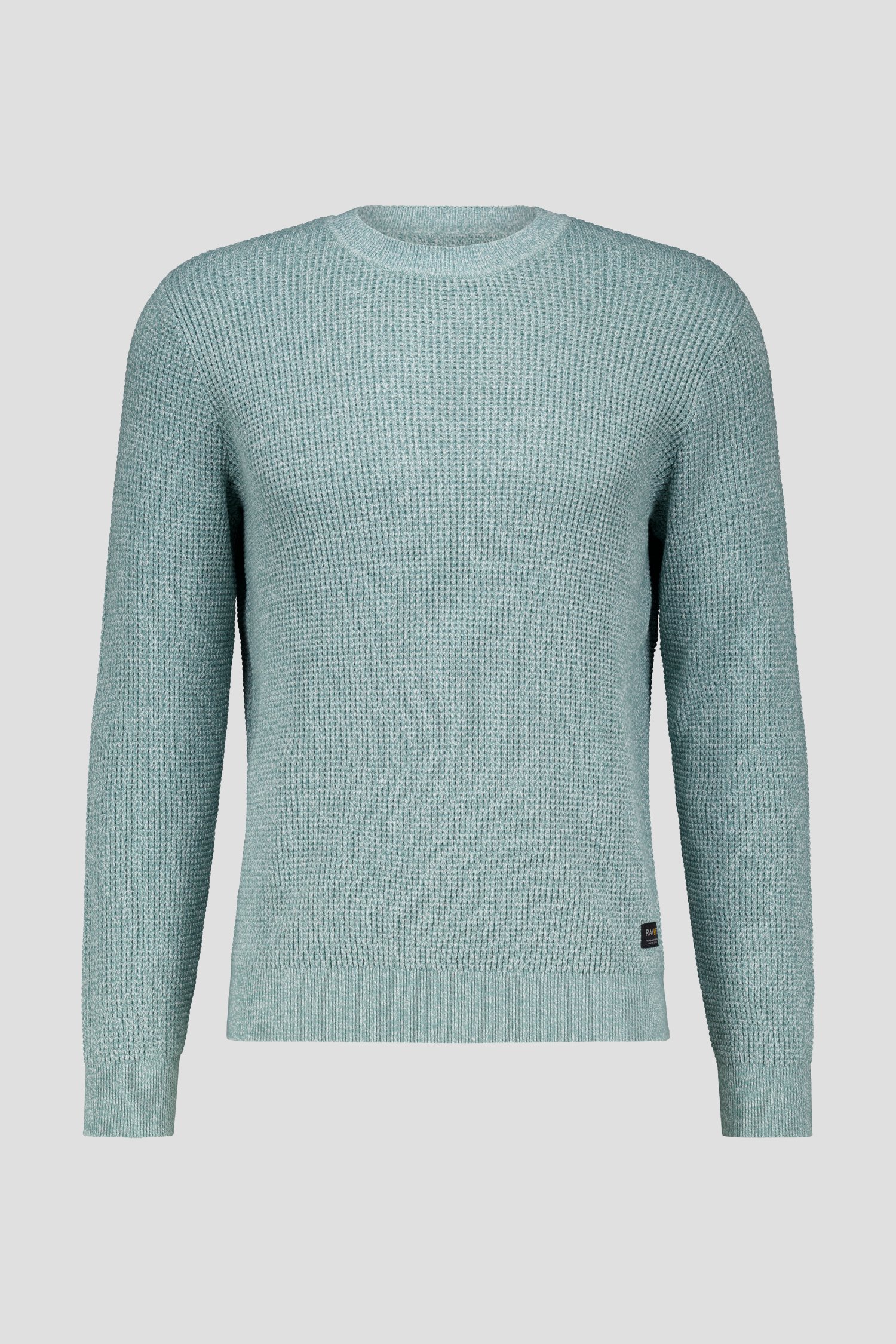 Pull tricoté vert mélangé de Ravøtt pour Hommes