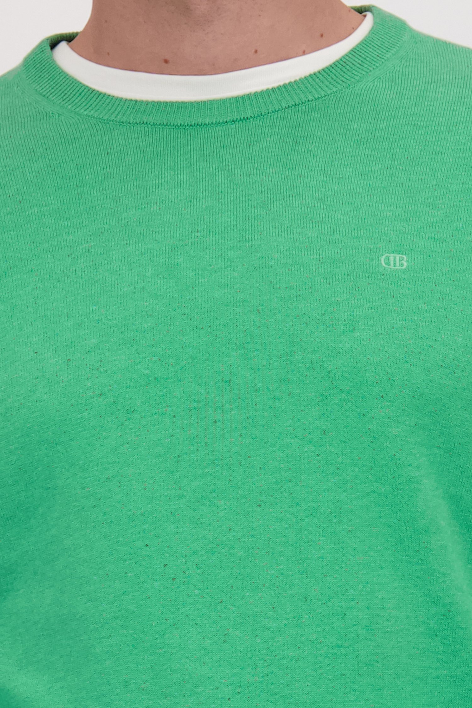 Pull vert à col rond de Dansaert Blue pour Hommes