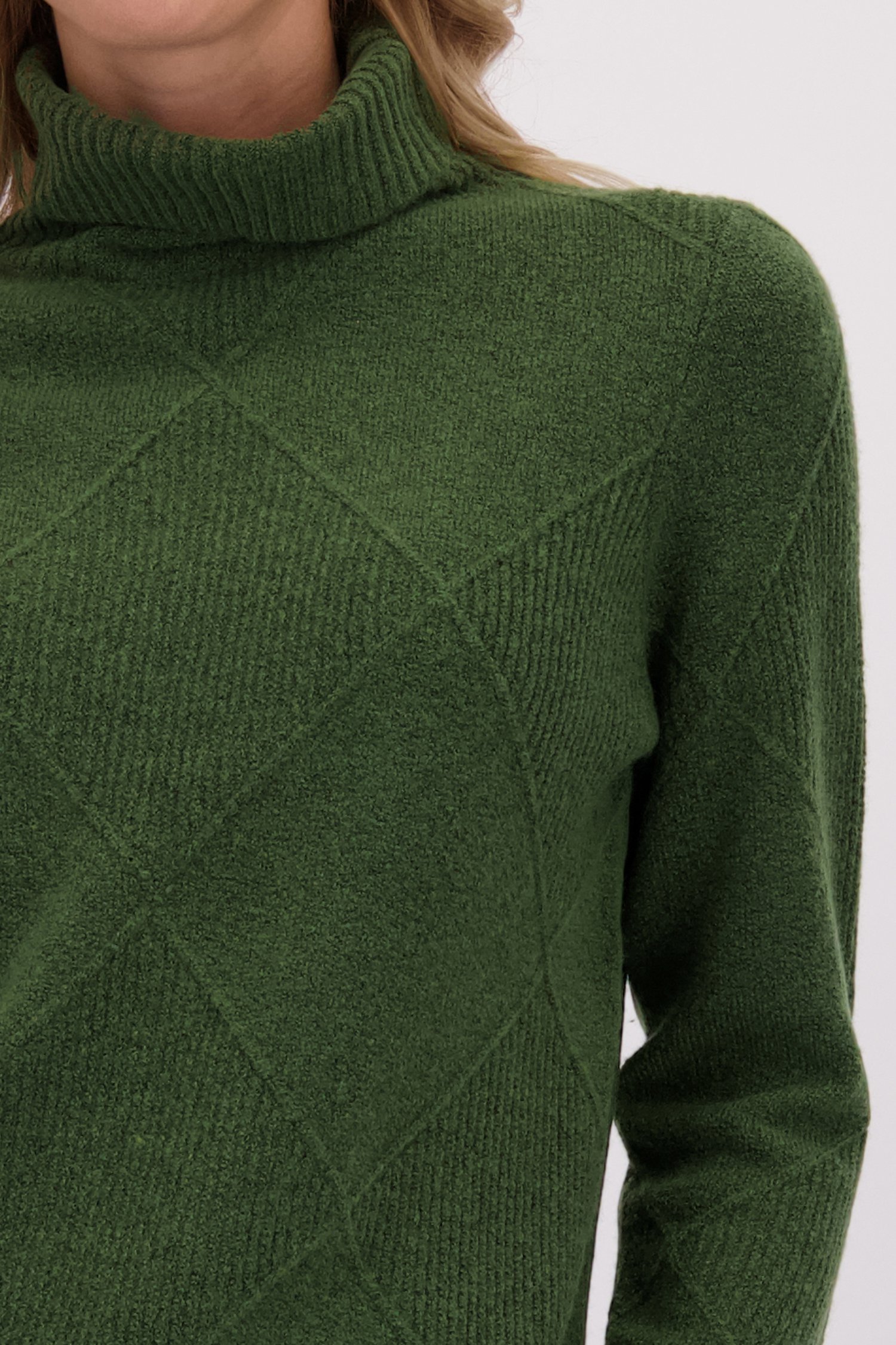 Détail de Pull vert à col roulé de Liberty Island pour Femmes