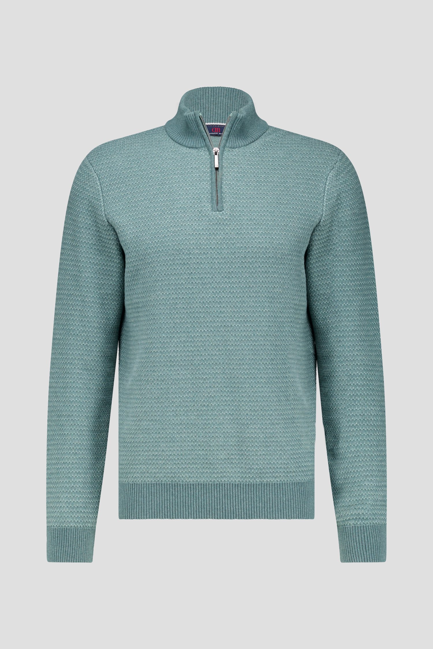 Pull vert à col zippé de Dansaert Blue pour Hommes