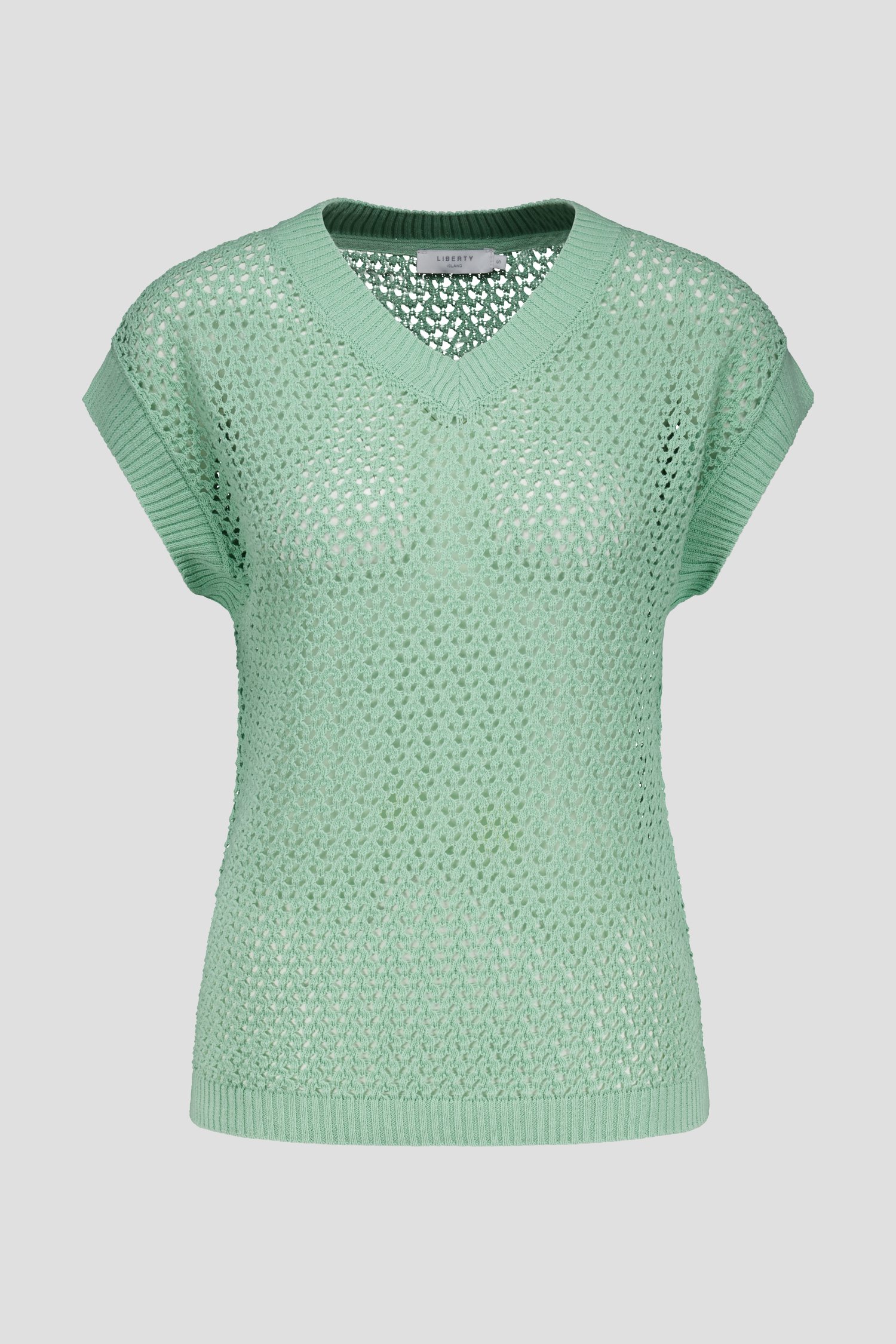 Pull vert à motief ajouré et manches courtes de Liberty Island pour Femmes