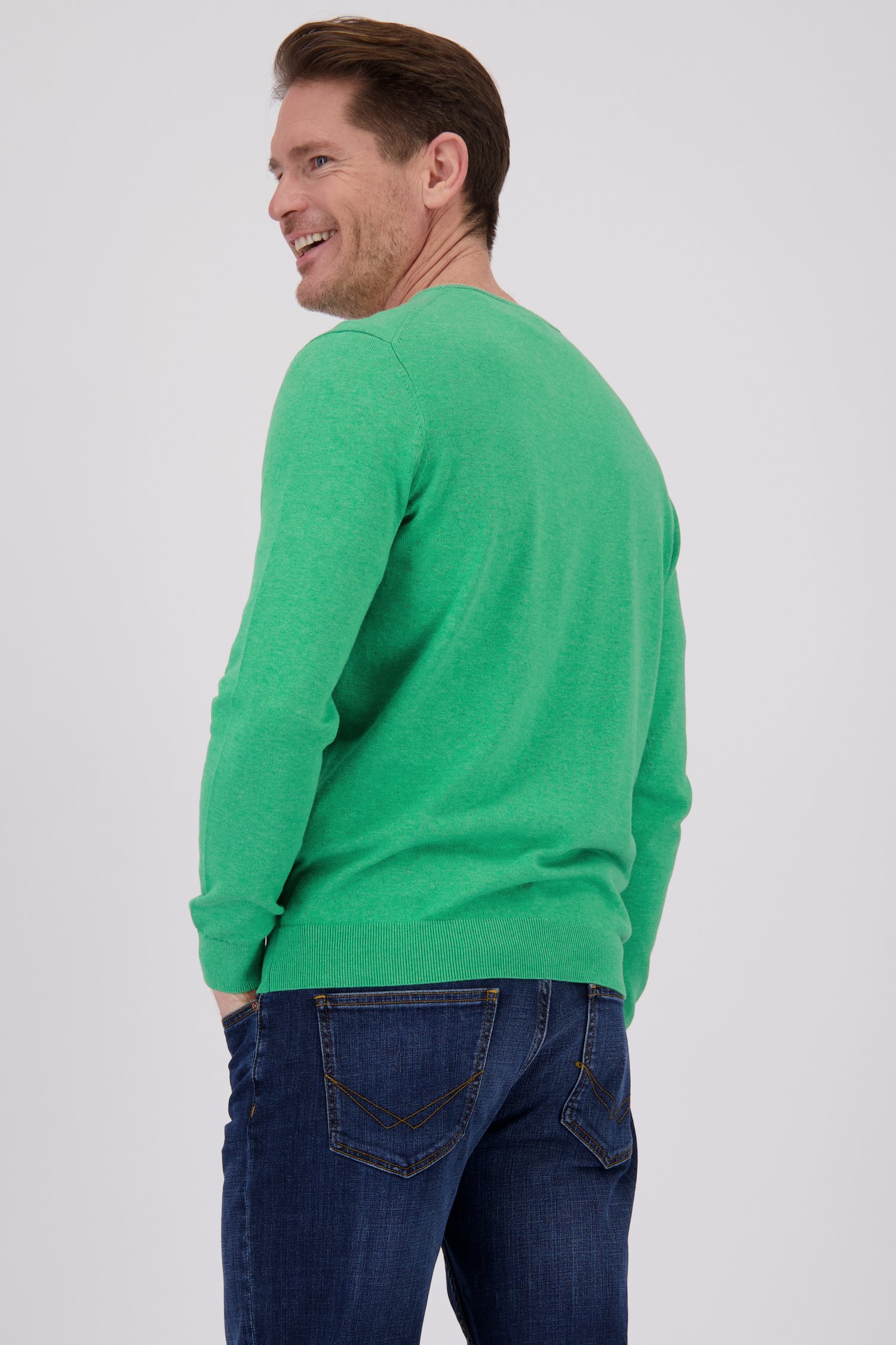Pull vert avec col en V de Dansaert Blue pour Hommes