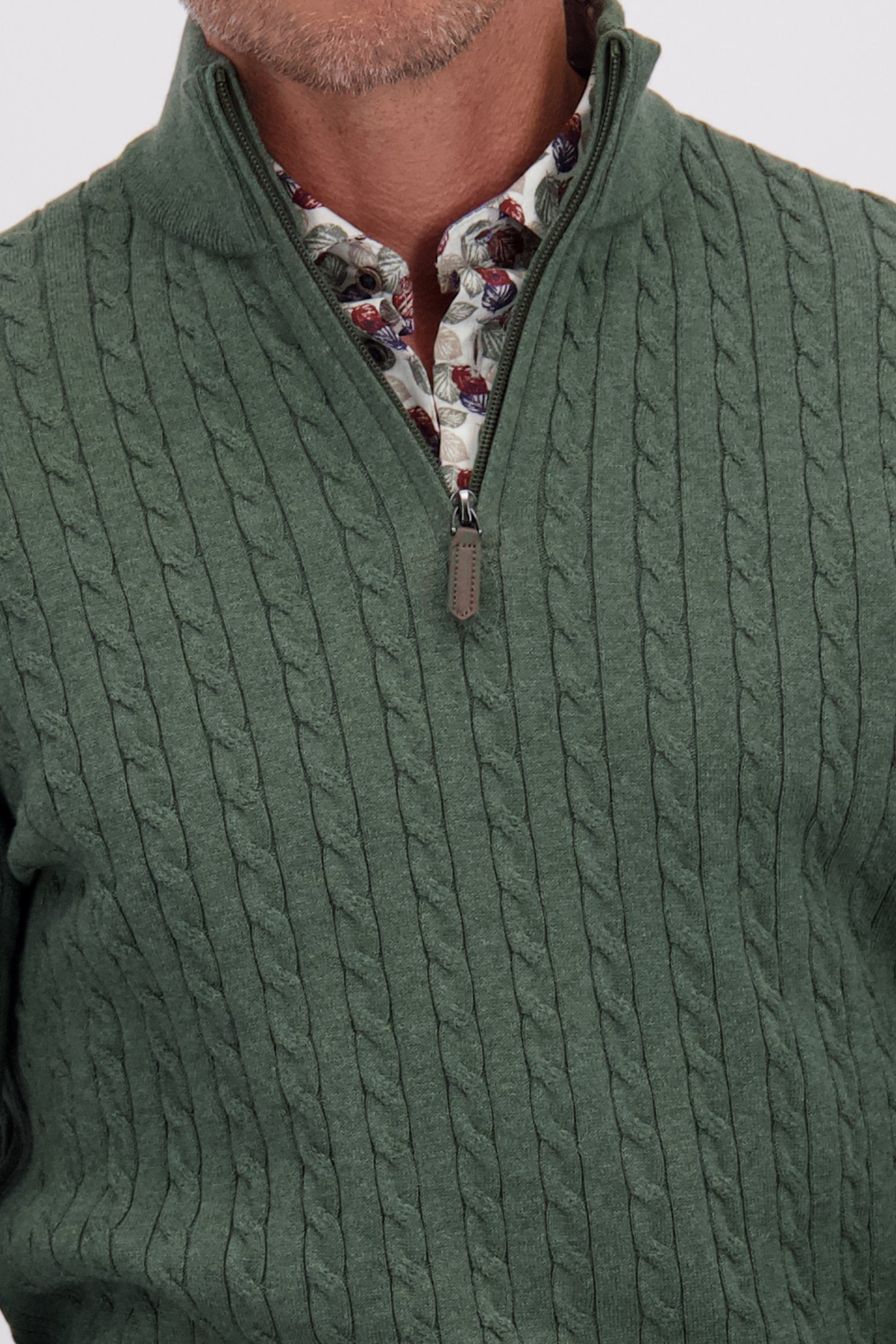 Détail de Pull vert avec encolure haute de Dansaert Blue pour Hommes