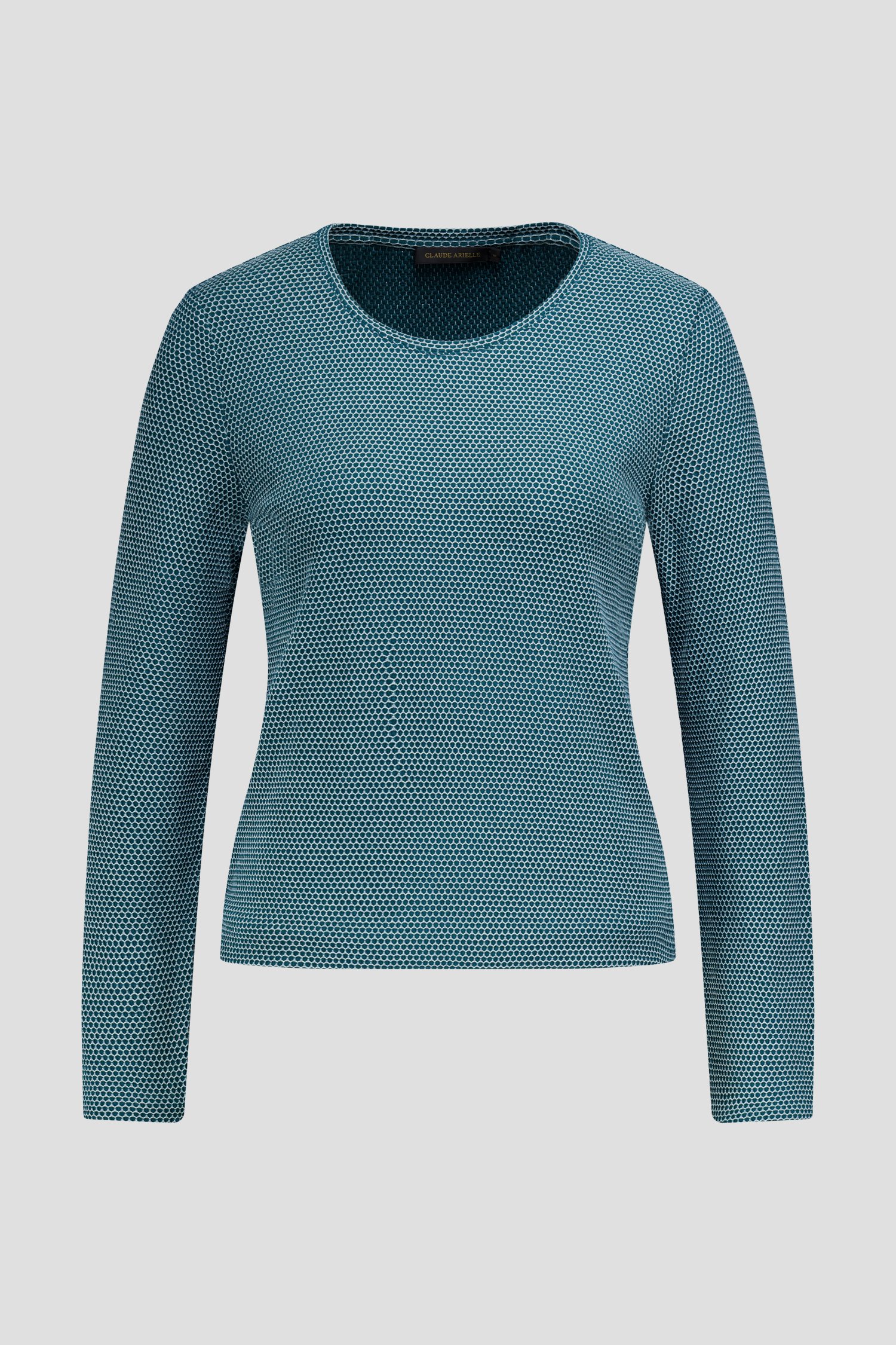 Photo produit 1 de Pull vert avec motif à cercles blancs all-over de Claude Arielle pour Femmes