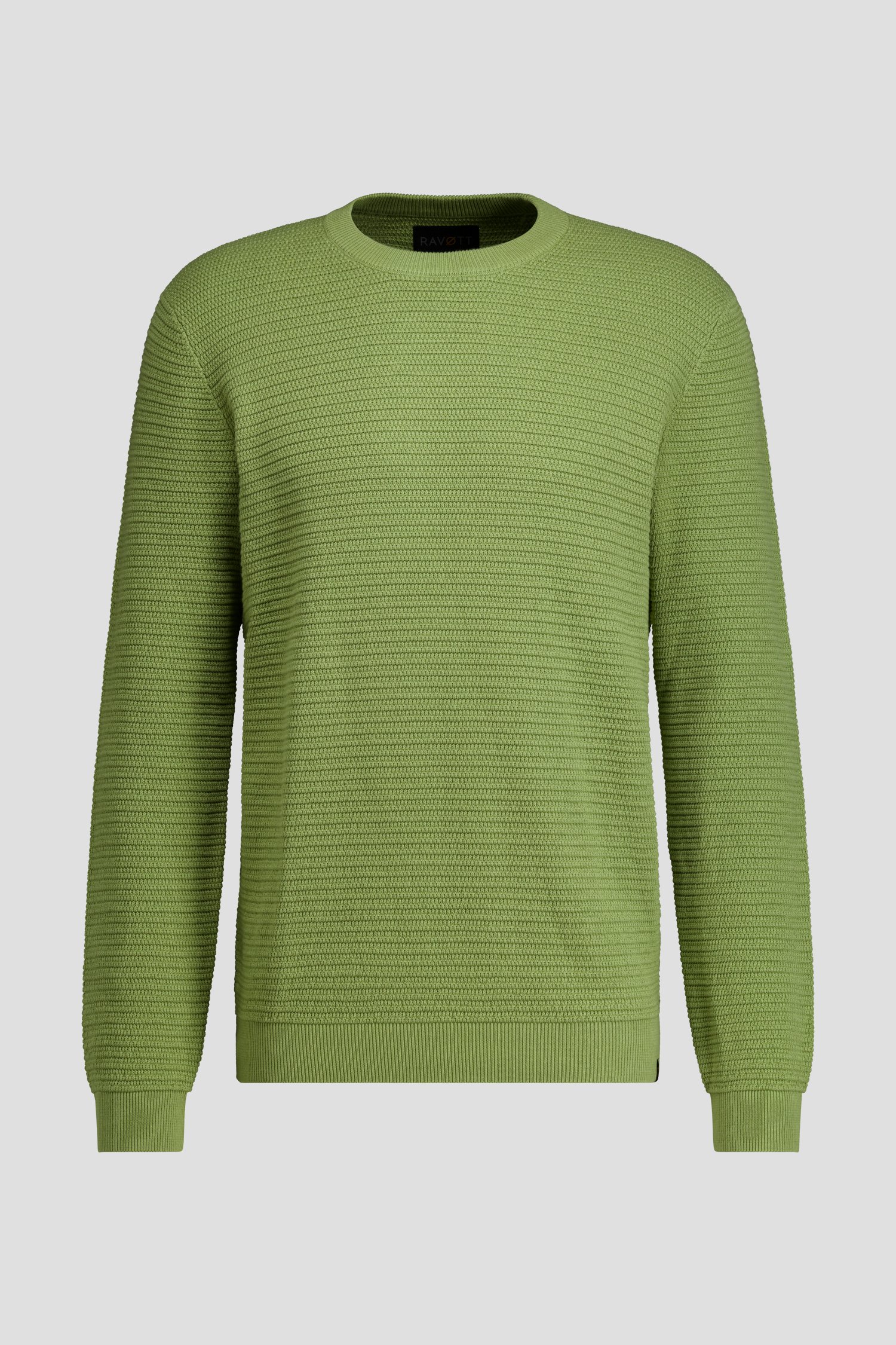 Photo produit 1 de Pull vert avec rayures tricotées de Ravøtt pour Hommes