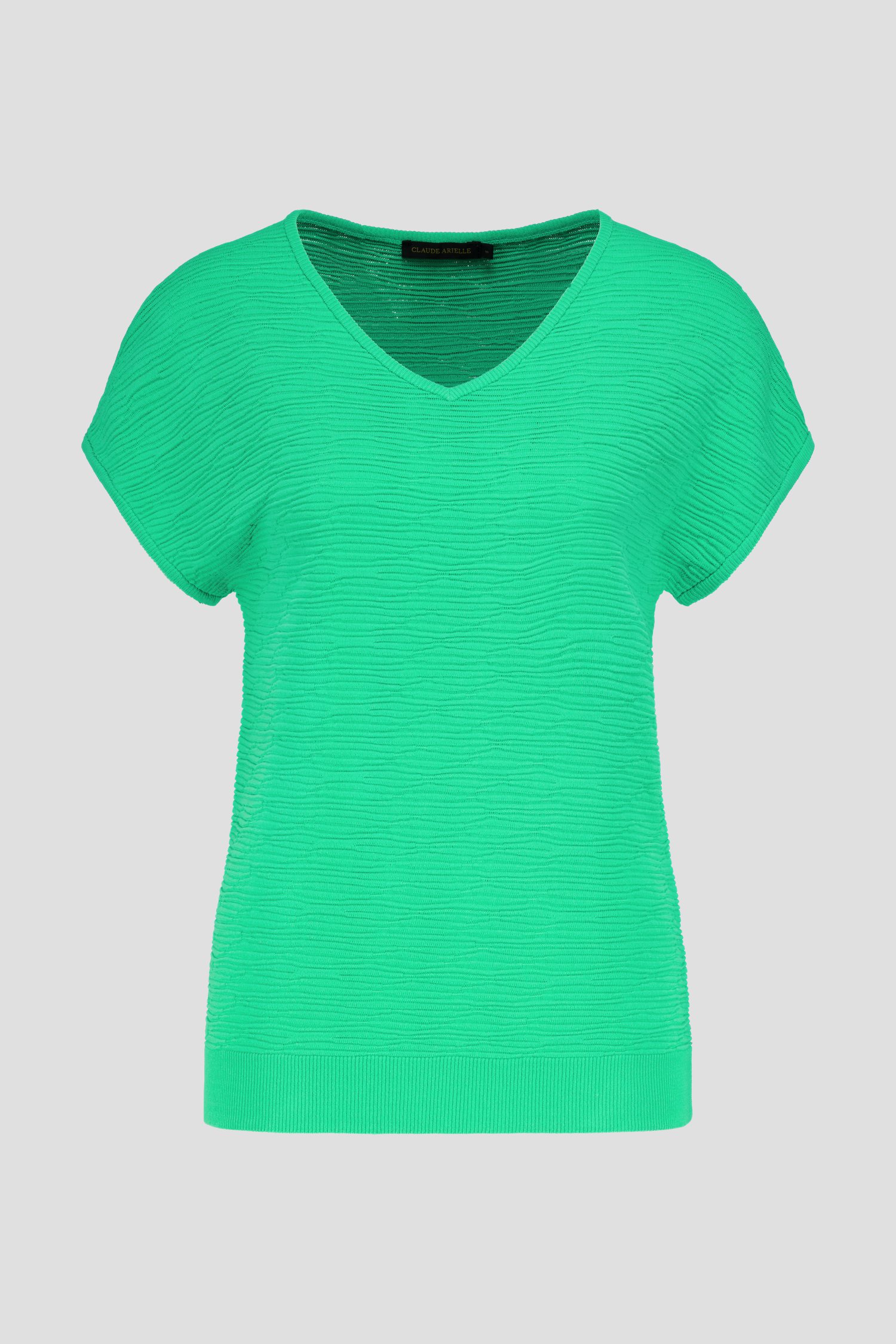 Pull vert avec structure ondulée de Claude Arielle pour Femmes