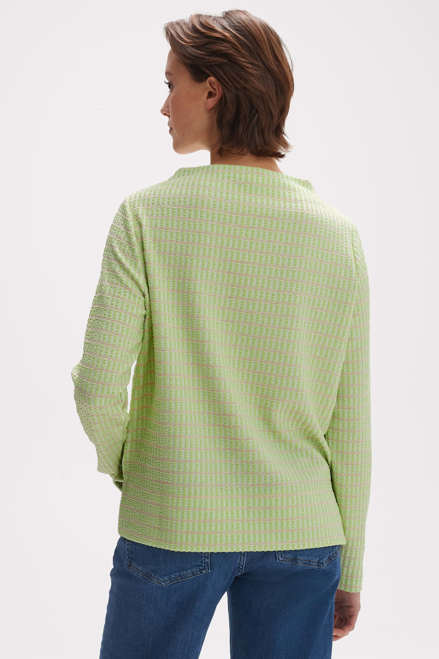 Pull vert avec tissu texturé gaufré de Opus pour Femmes