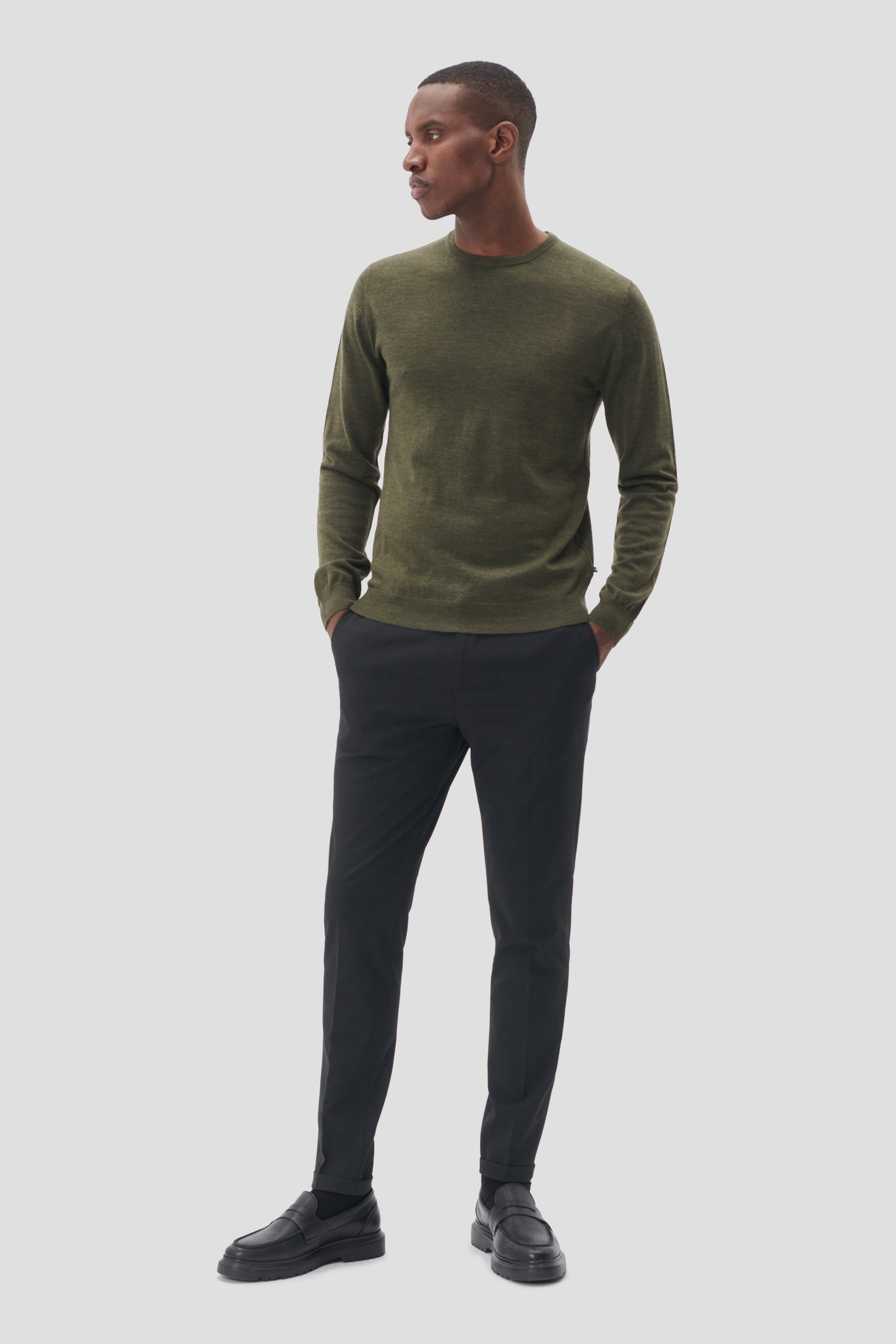 Photo supplémentaire 1 de Pull vert en laine mérinos de Matinique pour Hommes