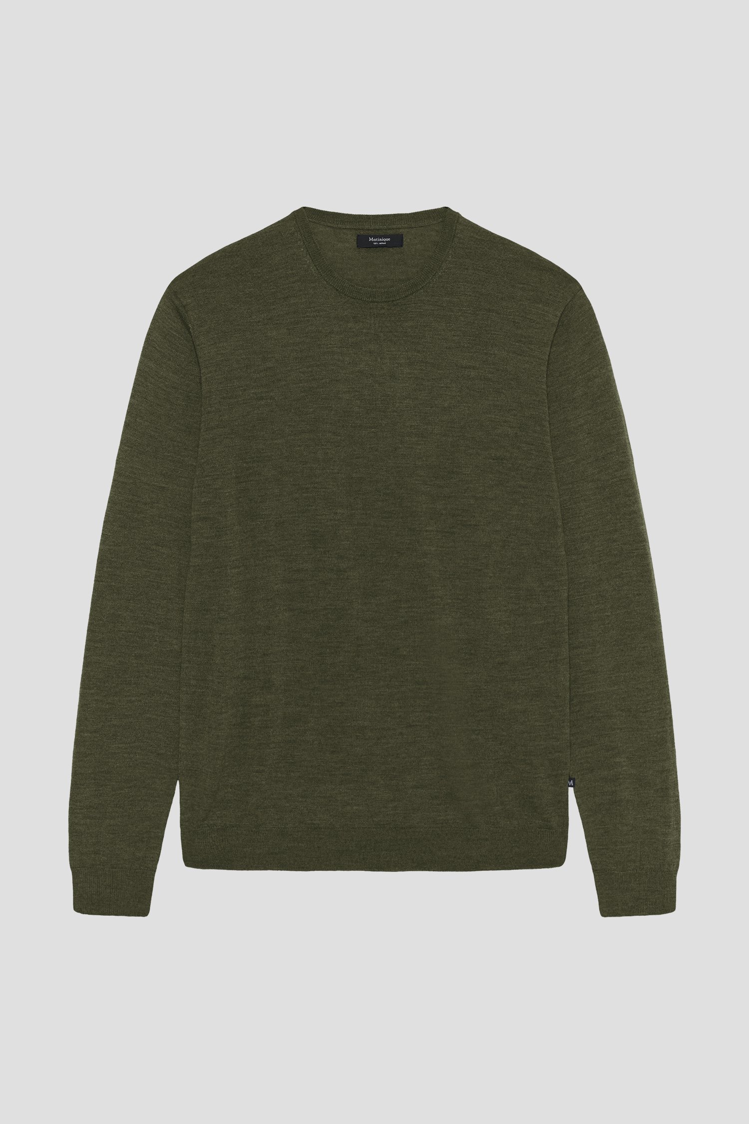 Photo produit 1 de Pull vert en laine mérinos de Matinique pour Hommes