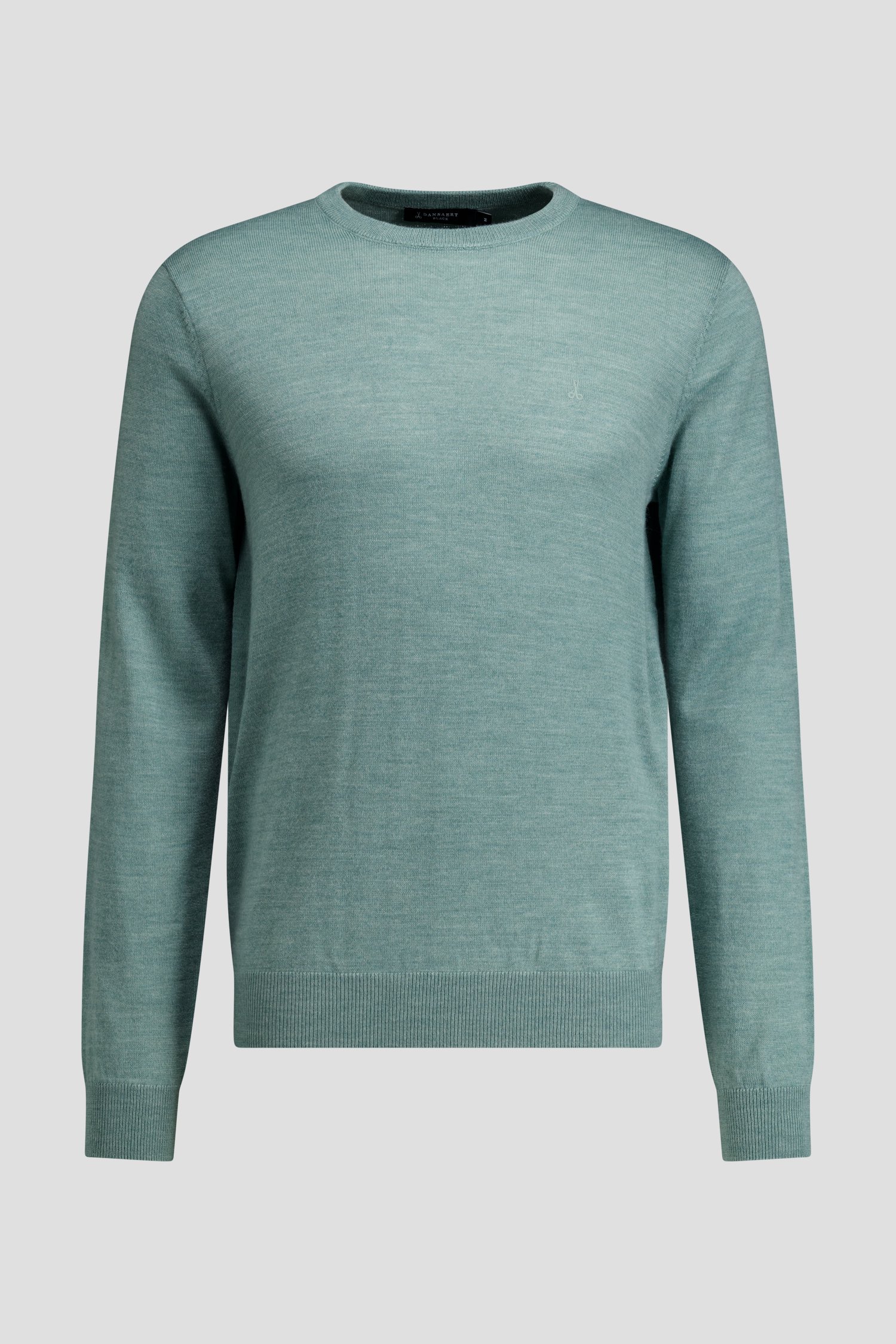 Photo produit 1 de Pull vert finement tricoté à col rond de Dansaert Black pour Hommes