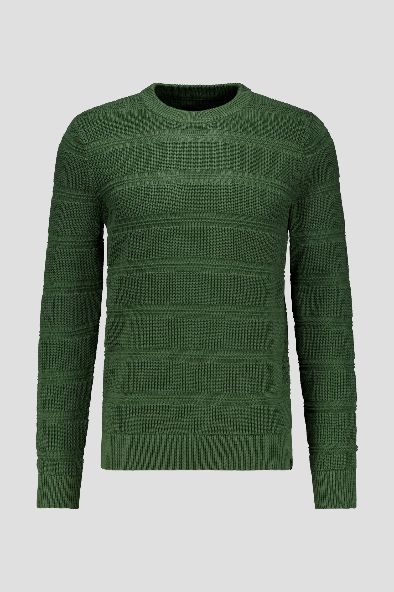 Photo produit 1 de Pull vert foncé à rayures tricotées de Ravøtt pour Hommes