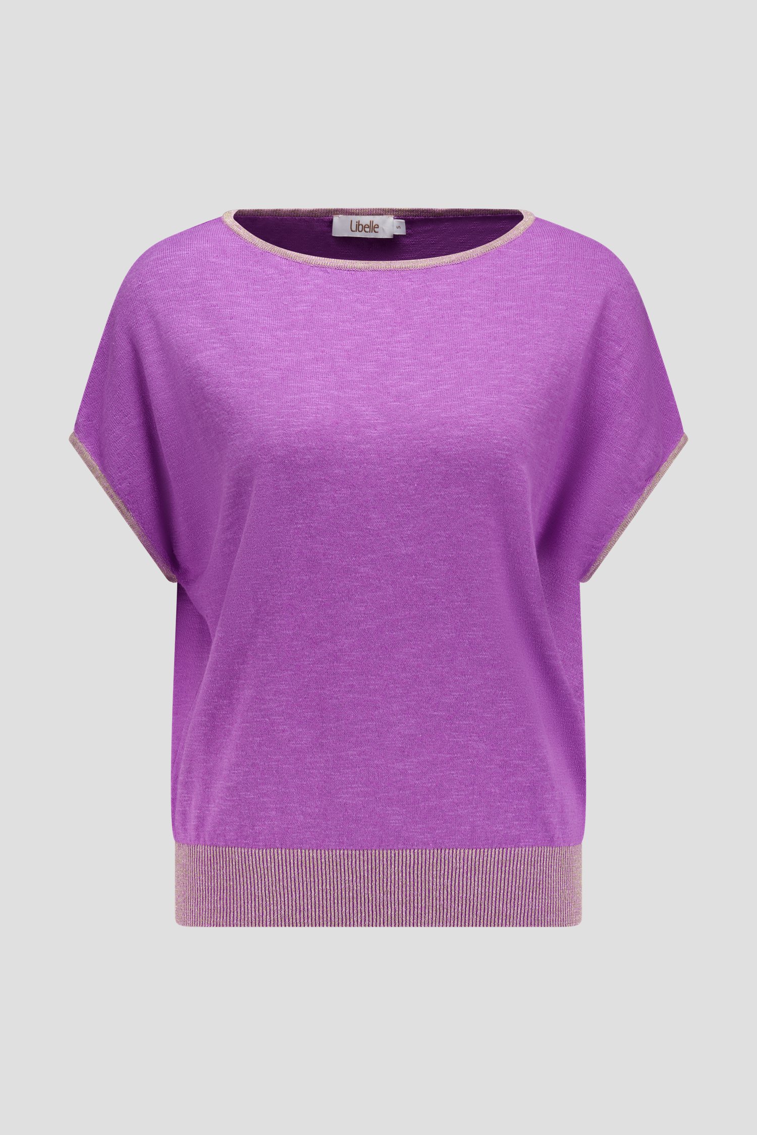 Pull violet à manches courtes coupées de Libelle pour Femmes