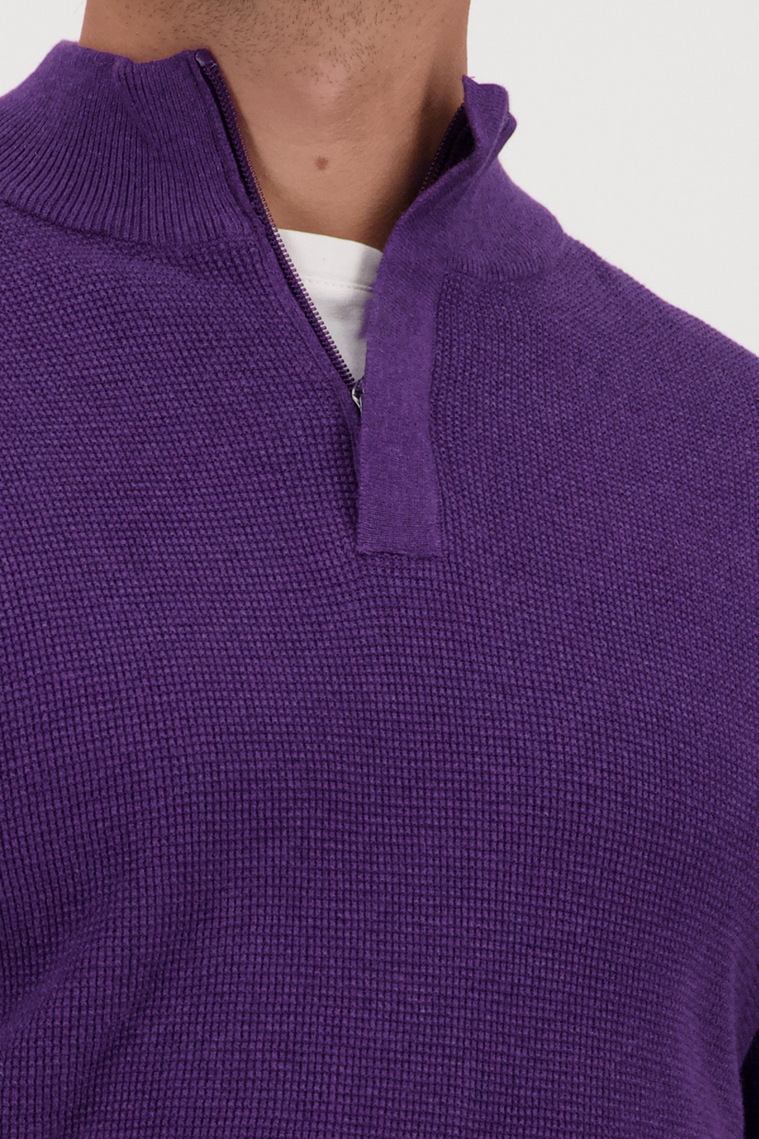 Pull violet foncé à col montant de Dansaert Blue pour Hommes