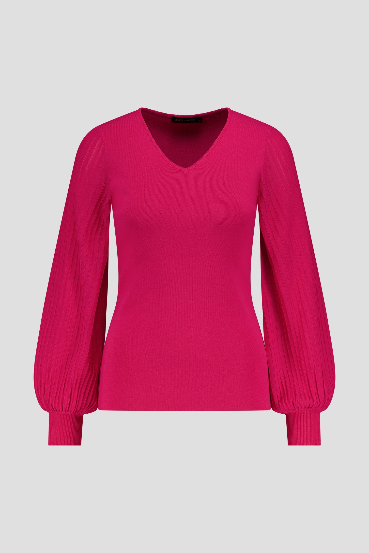 Photo produit 1 de Pull violet-rose à manches longues bouffantes de Claude Arielle pour Femmes