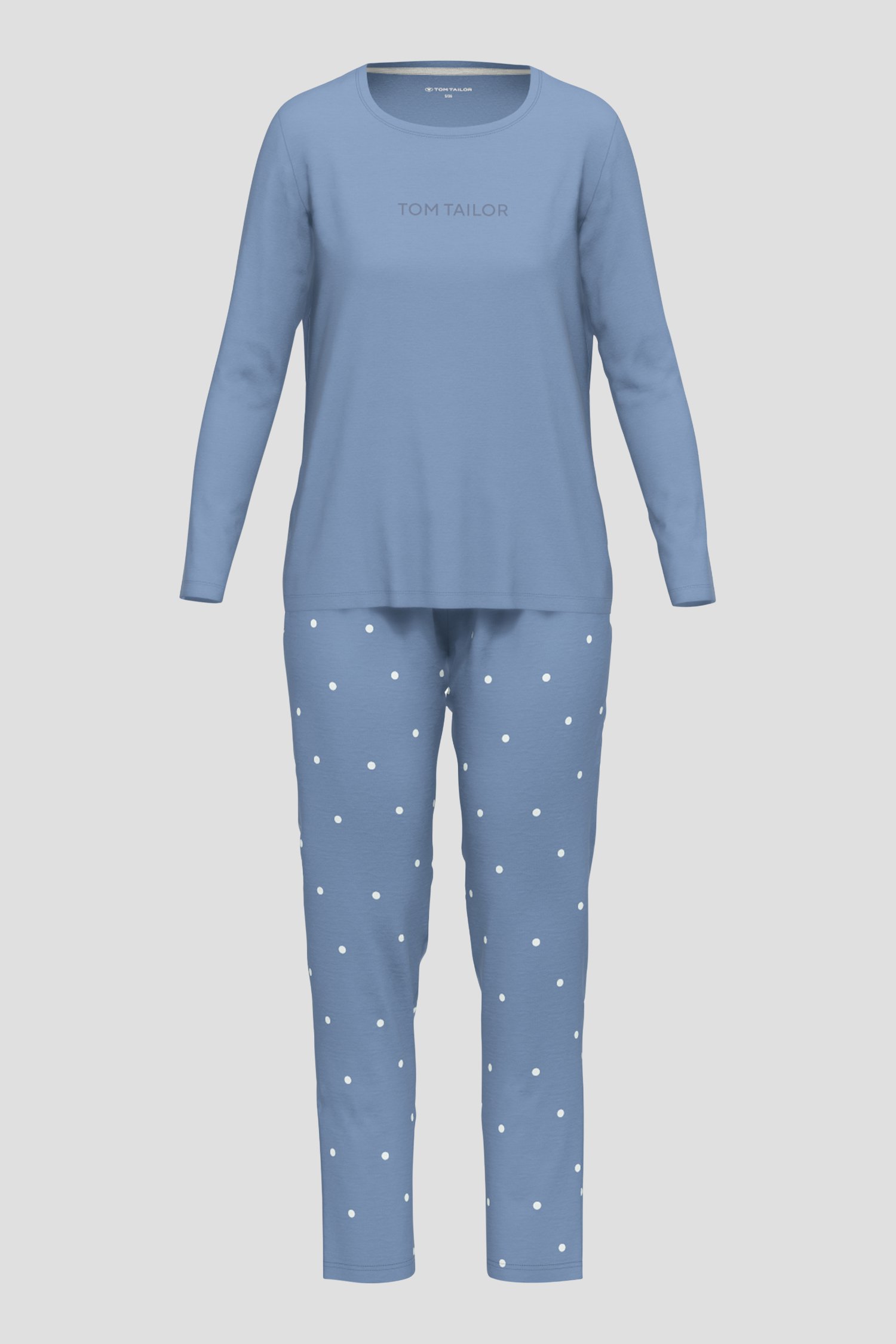 Pyjama bleu avec manches longues et pantalon de Tom Tailor pour Femmes
