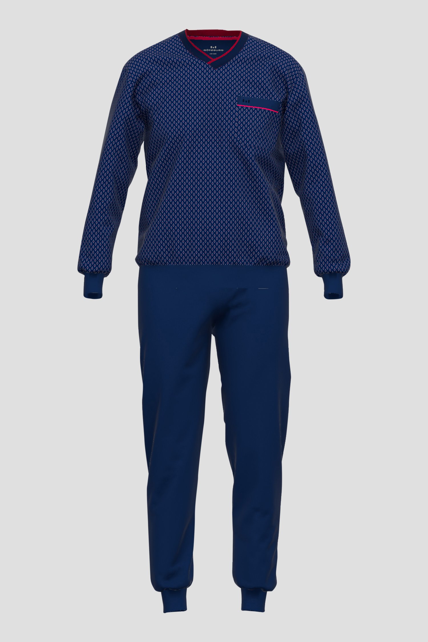 Pyjama bleu avec pantalon long de Götzburg pour Hommes