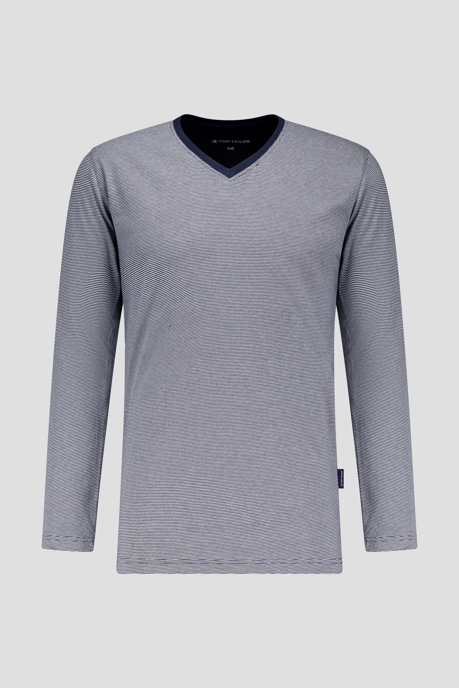 Pyjama bleu foncé avec manches longues et pantalon de Tom Tailor pour Hommes
